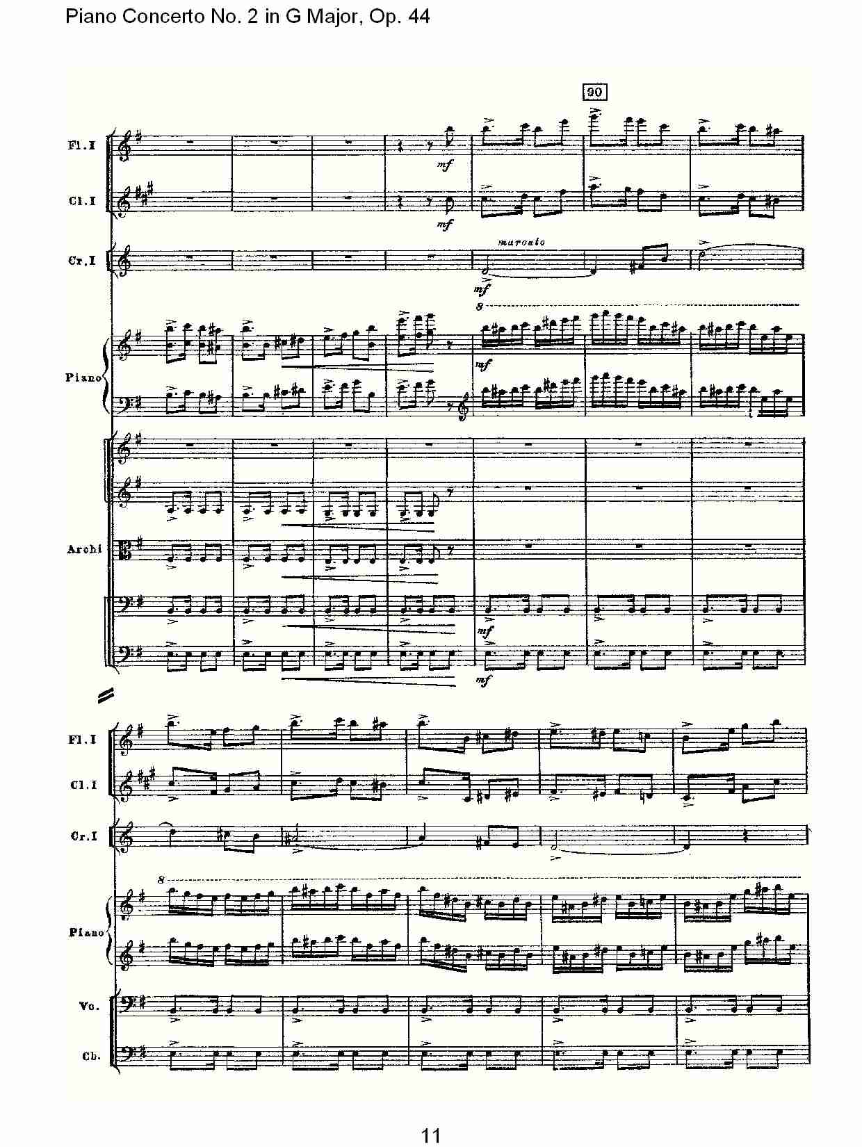 G大调第二钢琴协奏曲, Op.44第三乐章（三）总谱（图1）