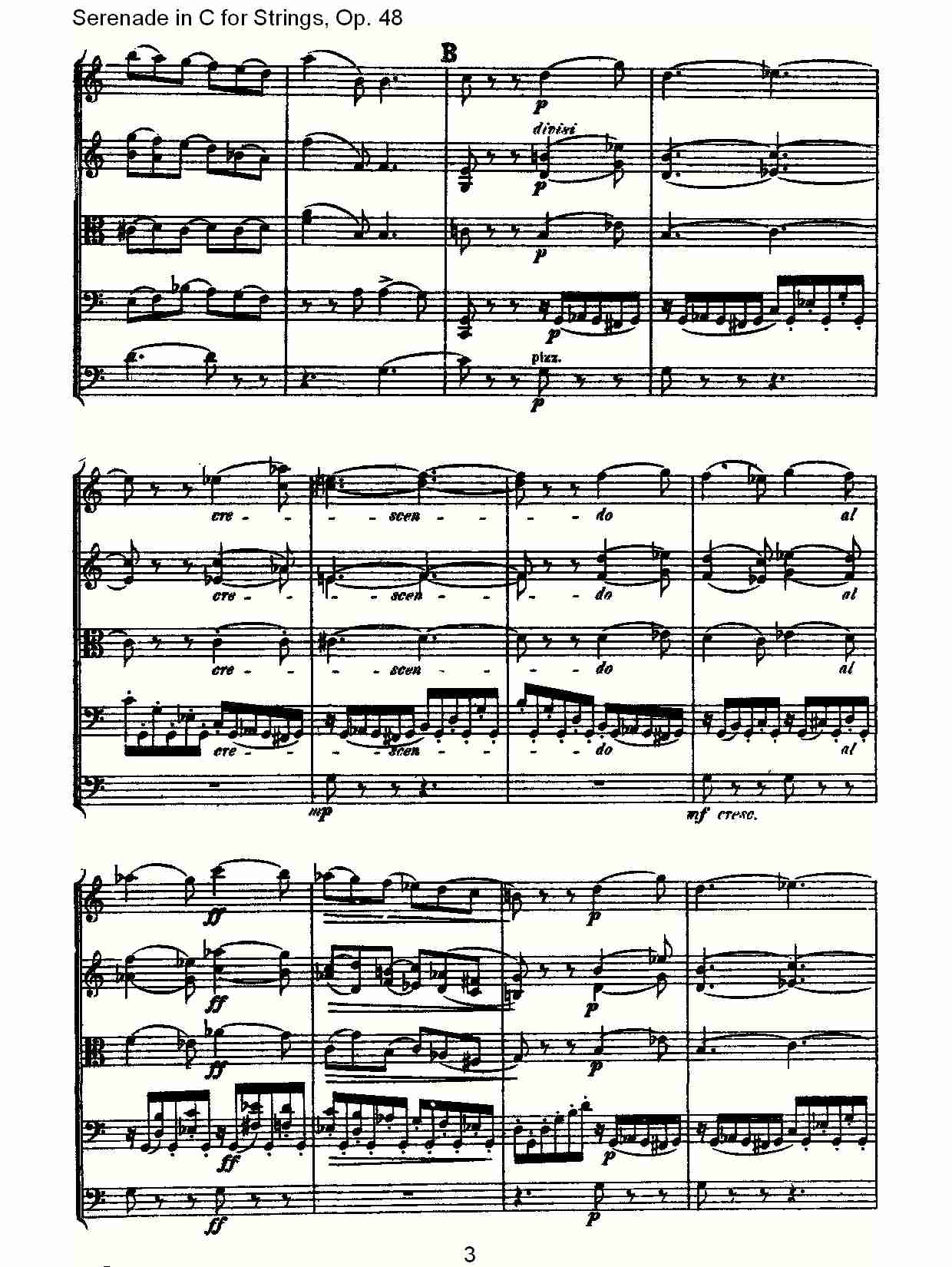 Serenade in C for Strings, Op.48  C调弦乐小夜曲，Op.48（一）总谱（图3）