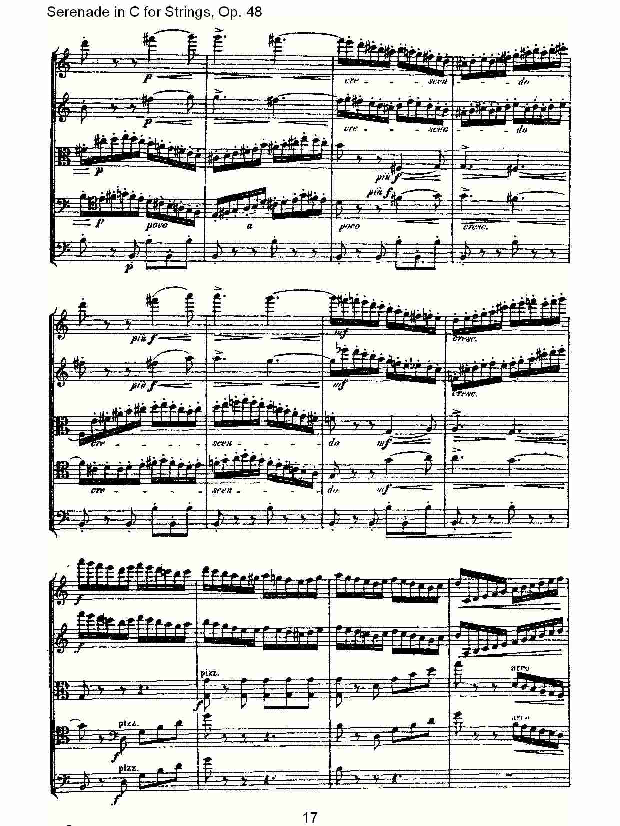 Serenade in C for Strings, Op.48  C调弦乐小夜曲，Op.48（四）总谱（图2）