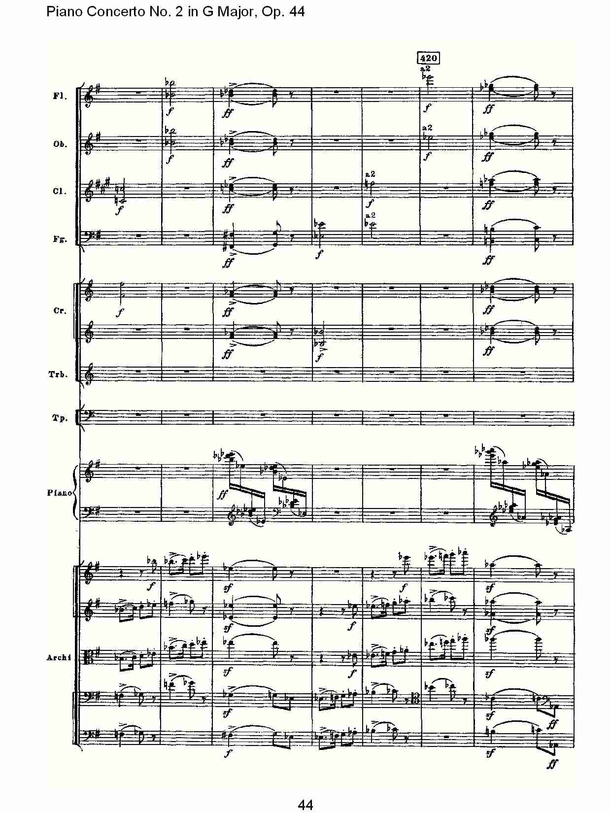 G大调第二钢琴协奏曲, Op.44第三乐章（九）总谱（图4）