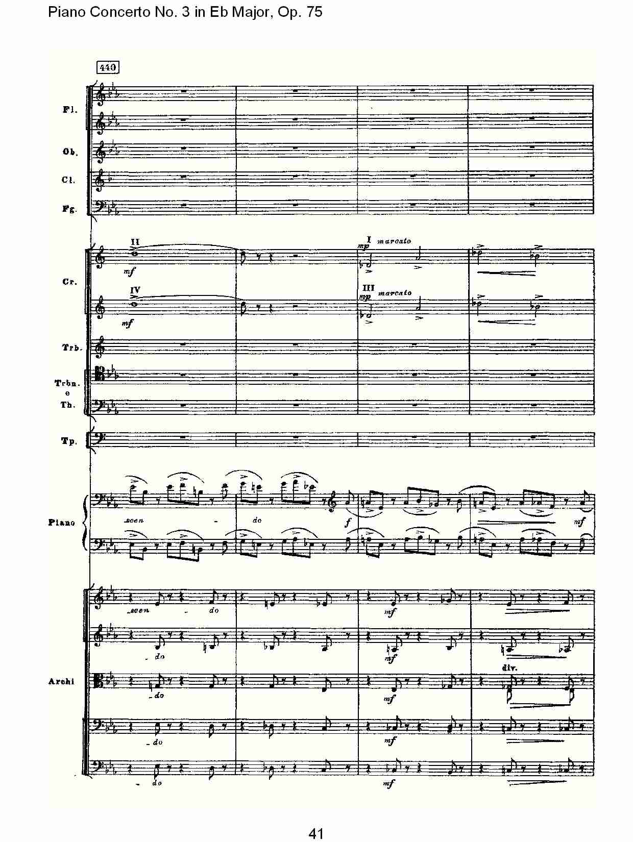 Eb大调第三钢琴协奏曲, Op.75第二部（九）总谱（图1）