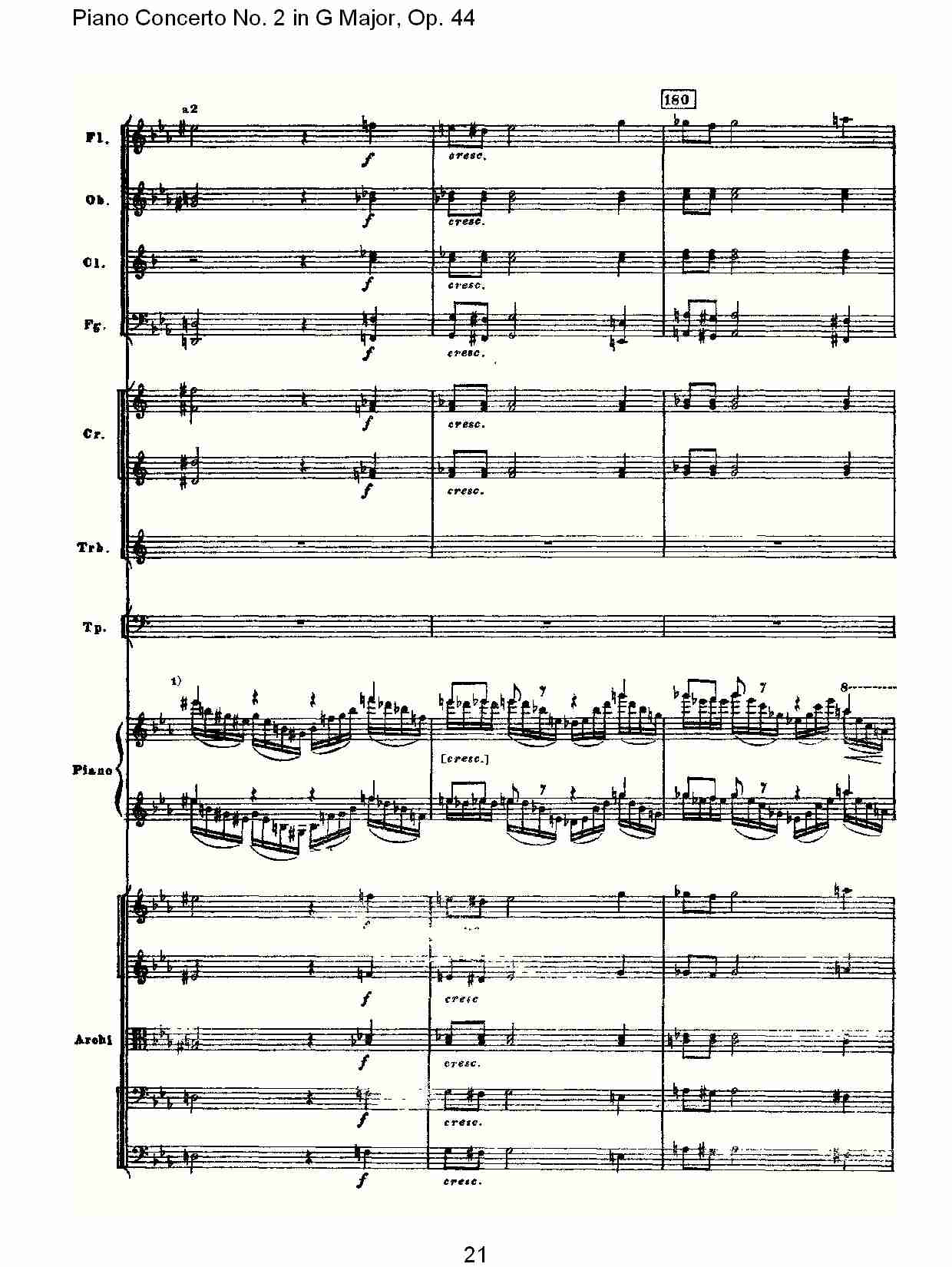 G大调第二钢琴协奏曲, Op.44第一乐章（五）总谱（图1）