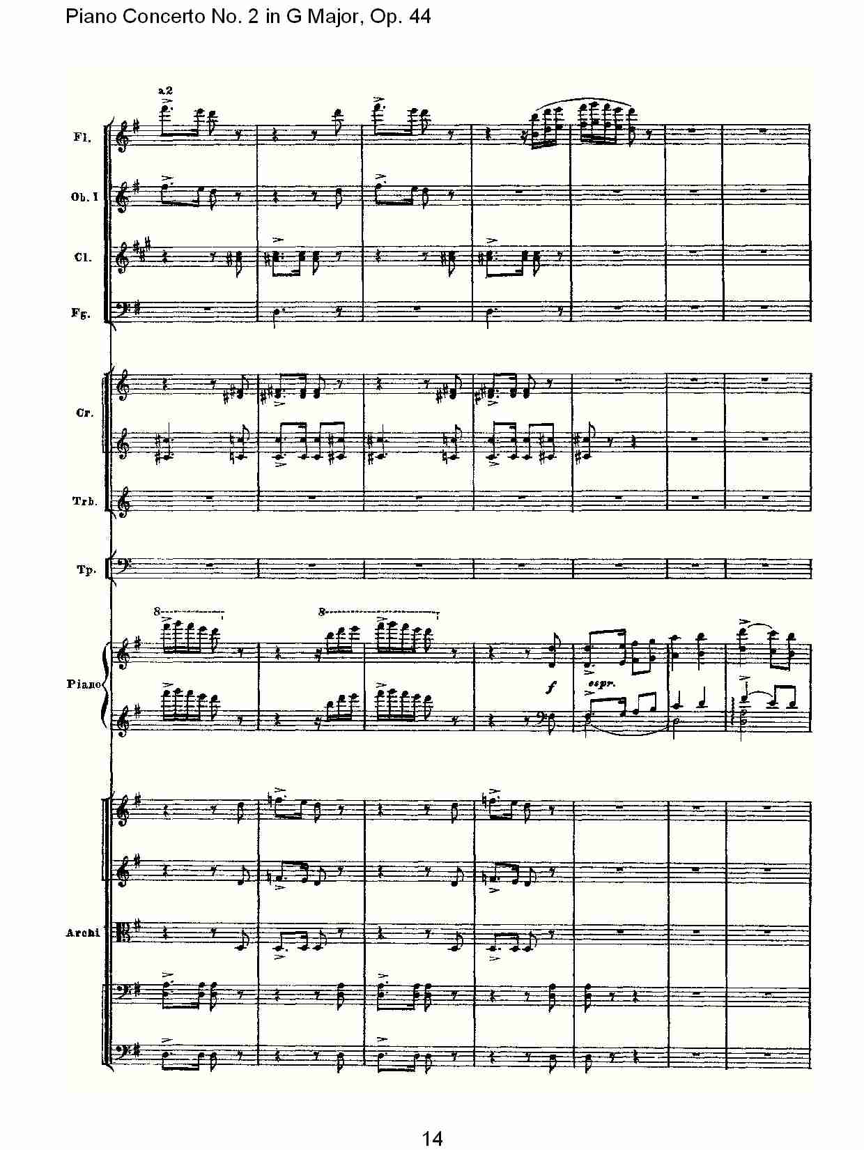 G大调第二钢琴协奏曲, Op.44第三乐章（三）总谱（图4）
