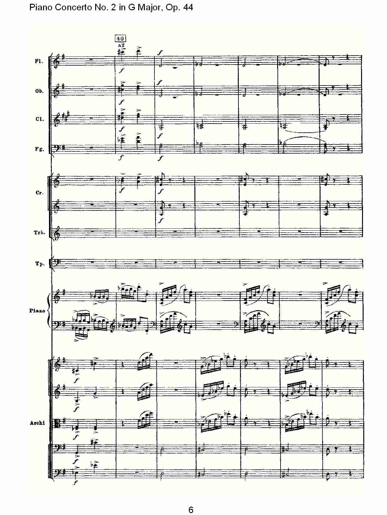 G大调第二钢琴协奏曲, Op.44第三乐章（二）总谱（图1）