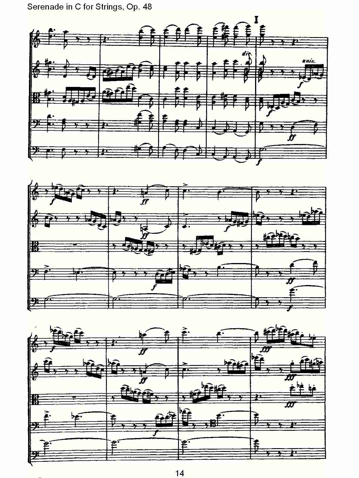 Serenade in C for Strings, Op.48  C调弦乐小夜曲，Op.48（三）总谱（图4）