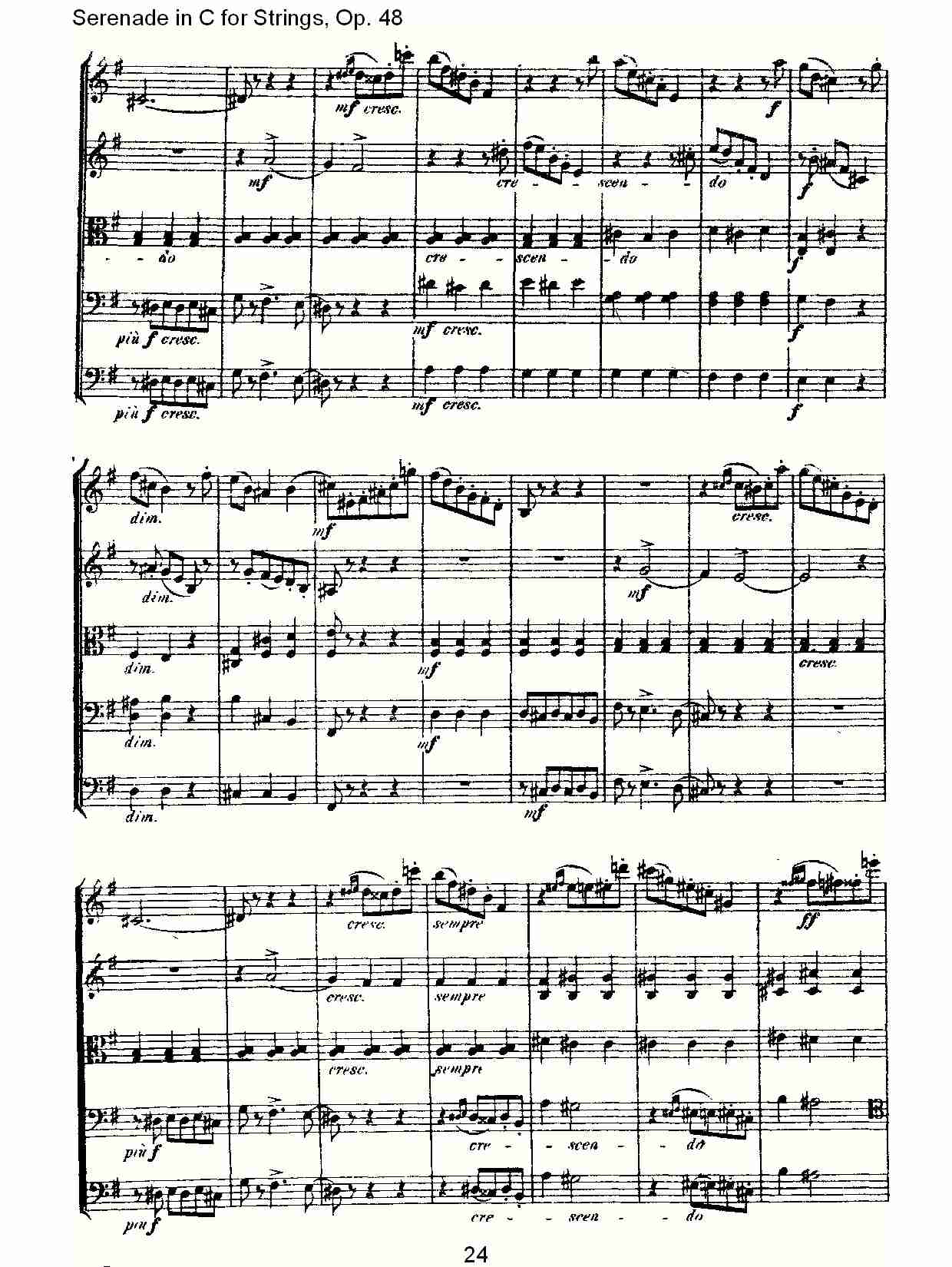 Serenade in C for Strings, Op.48  C调弦乐小夜曲，Op.48（五）总谱（图4）