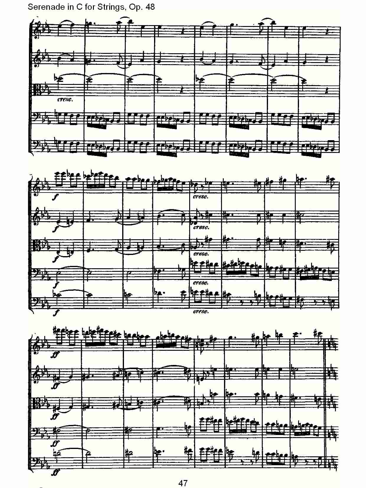 Serenade in C for Strings, Op.48  C调弦乐小夜曲，Op.48（十）总谱（图2）