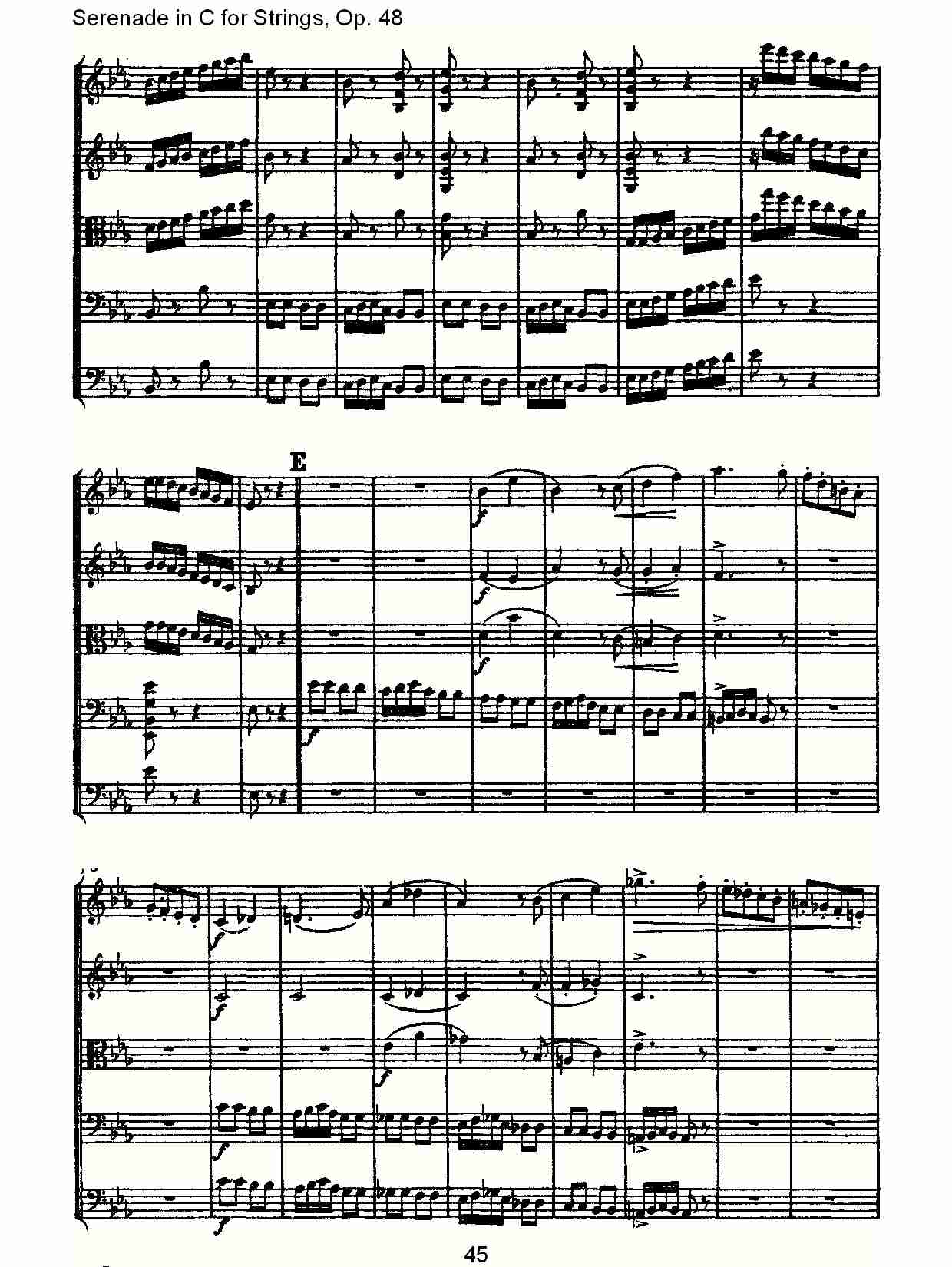 Serenade in C for Strings, Op.48  C调弦乐小夜曲，Op.48（九）总谱（图5）