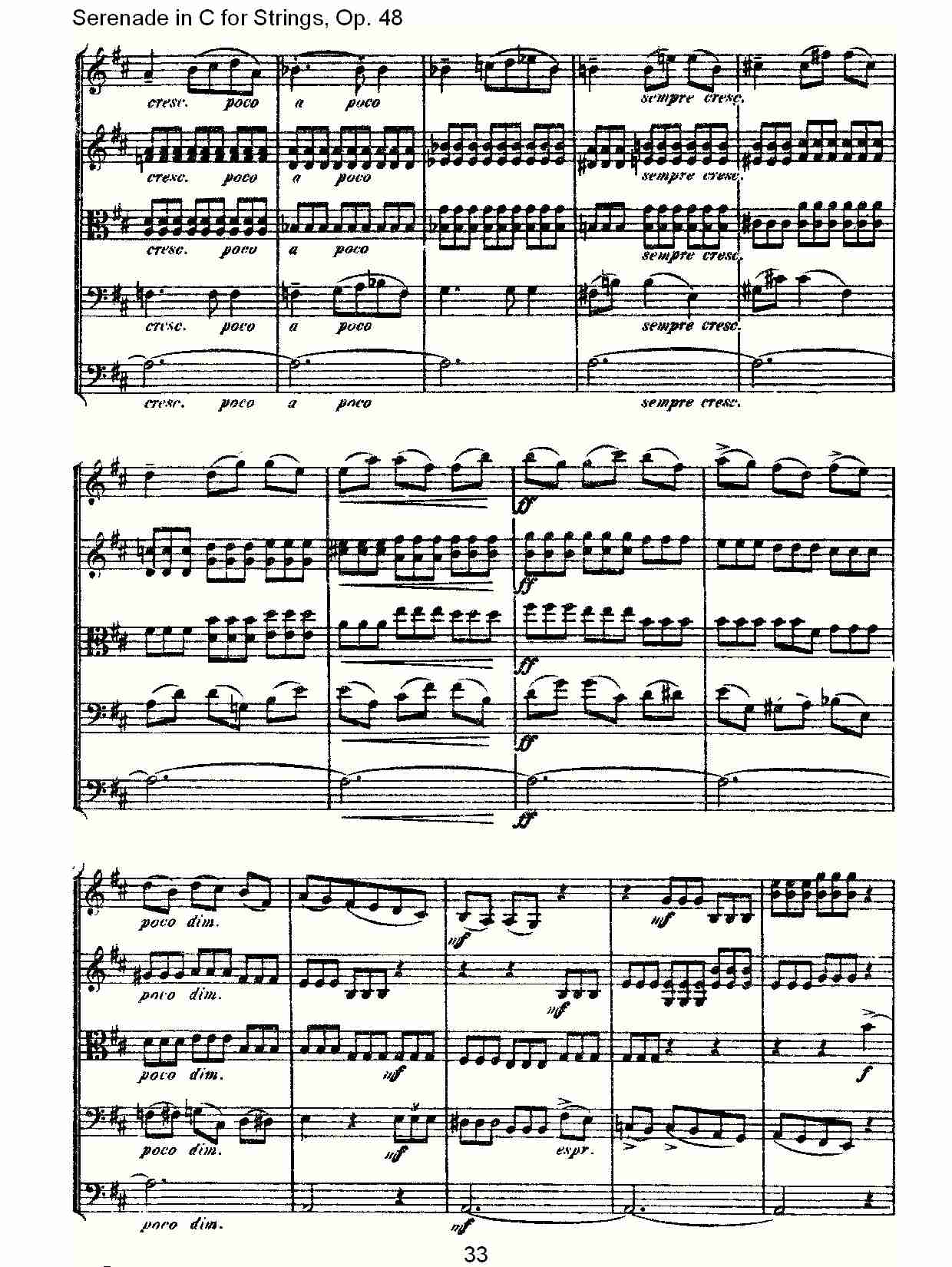 Serenade in C for Strings, Op.48  C调弦乐小夜曲，Op.48（七）总谱（图3）