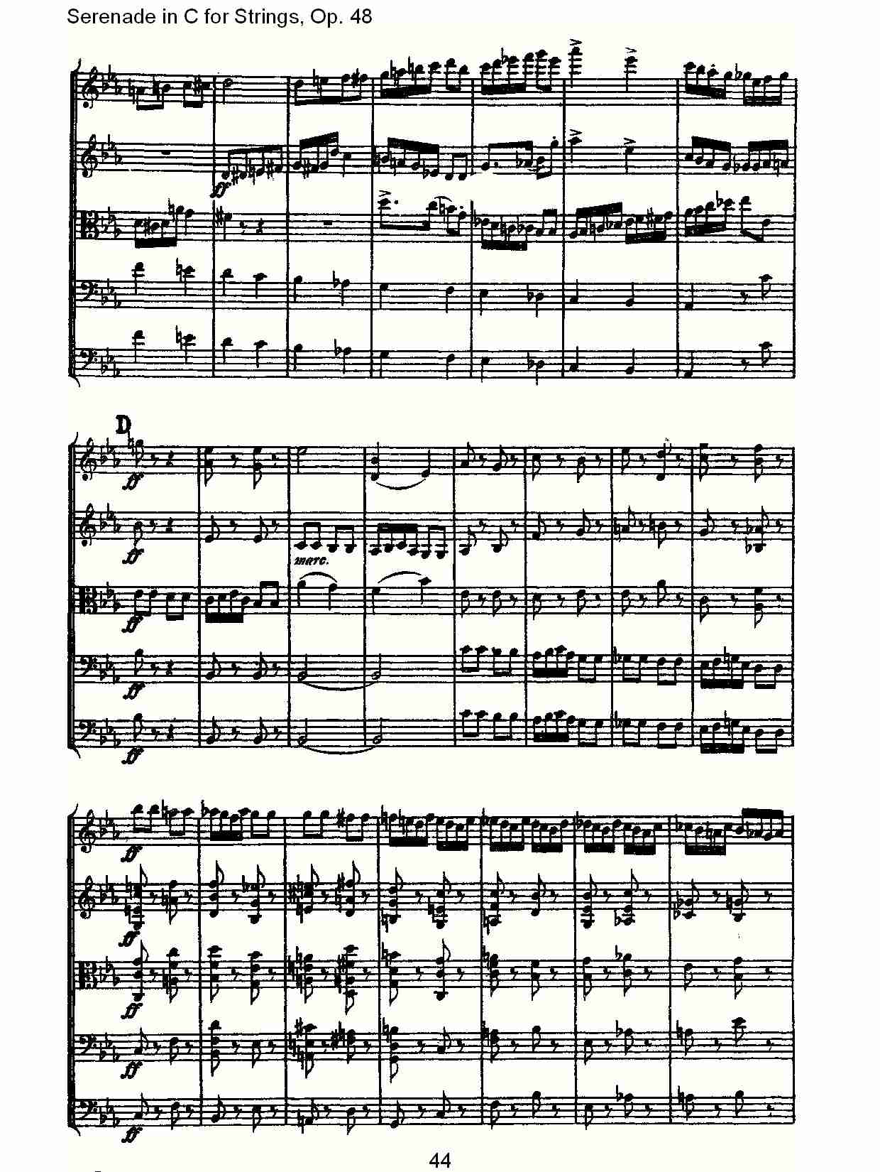 Serenade in C for Strings, Op.48  C调弦乐小夜曲，Op.48（九）总谱（图4）