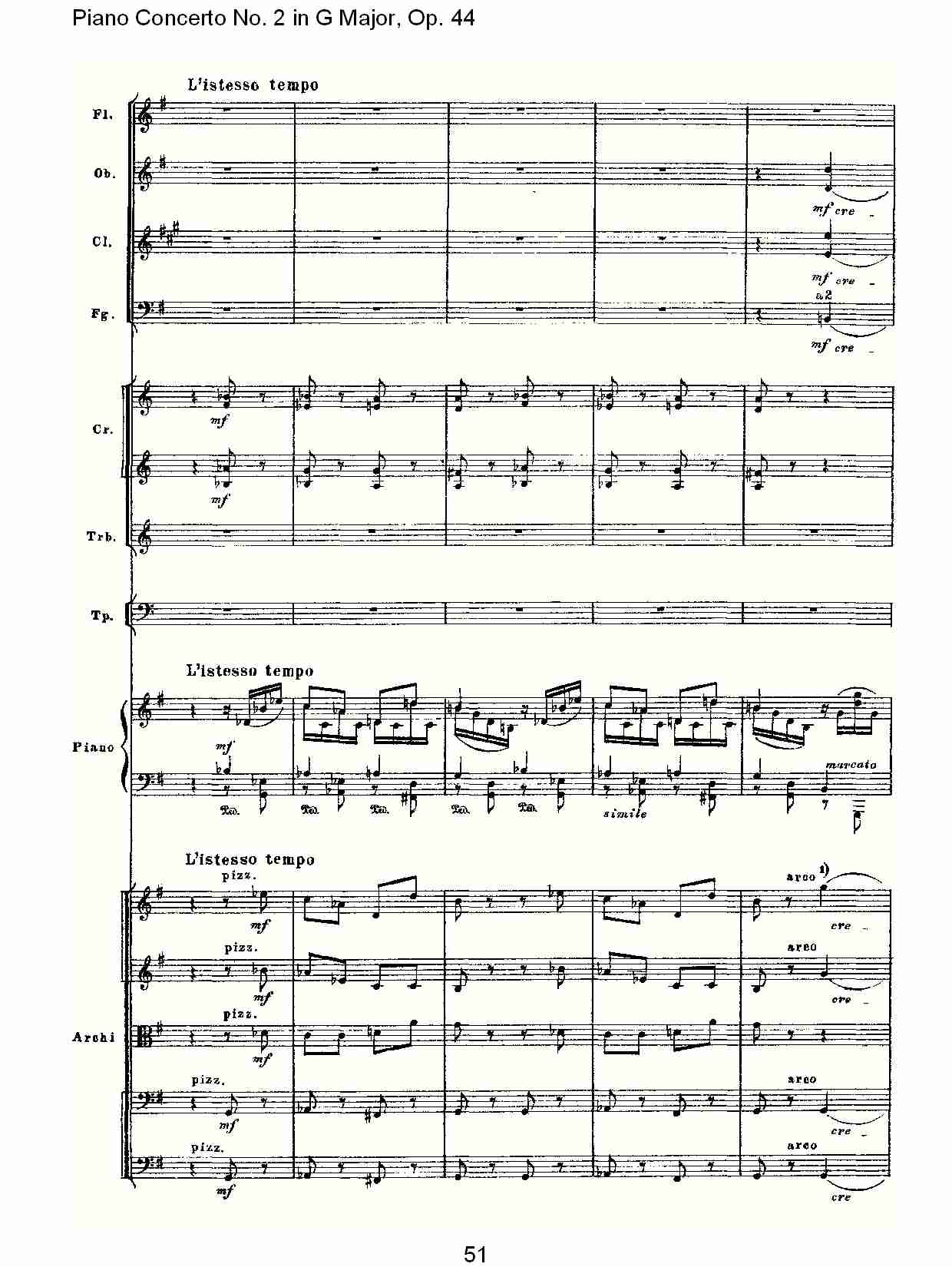 G大调第二钢琴协奏曲, Op.44第三乐章（十一）总谱（图1）