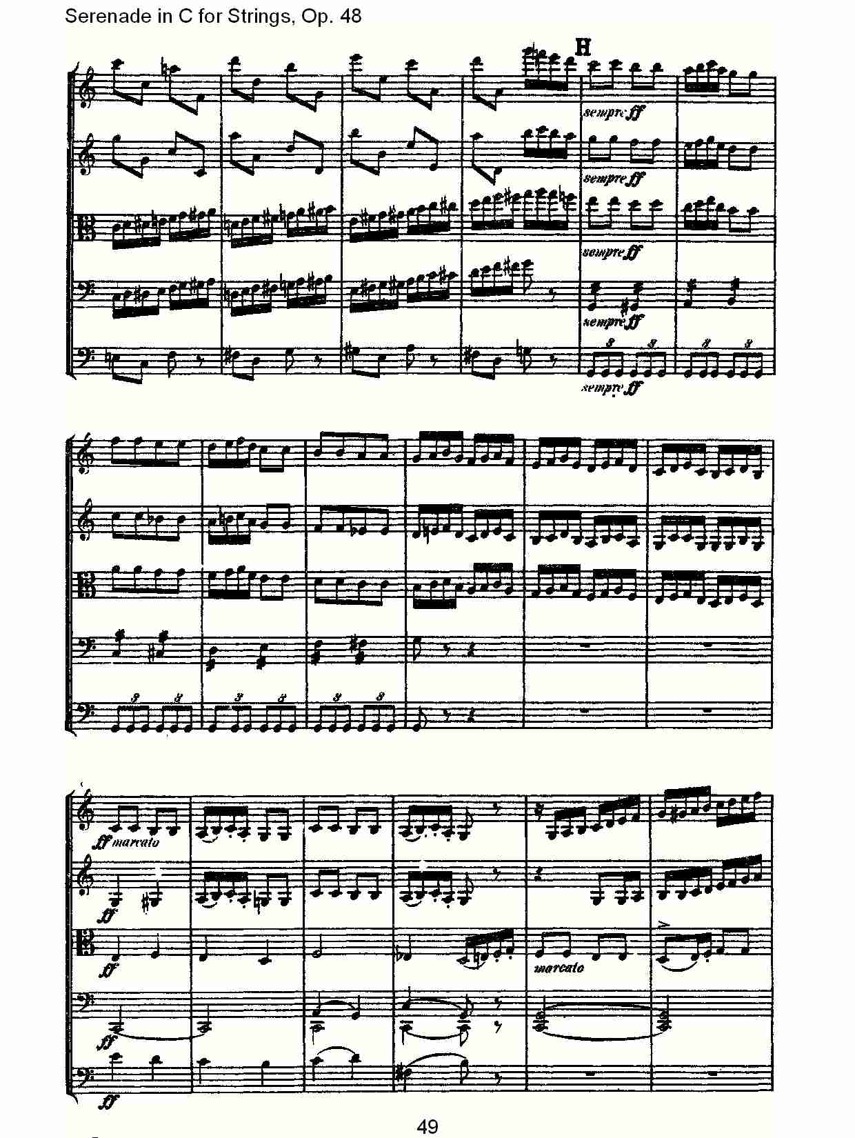 Serenade in C for Strings, Op.48  C调弦乐小夜曲，Op.48（十）总谱（图4）