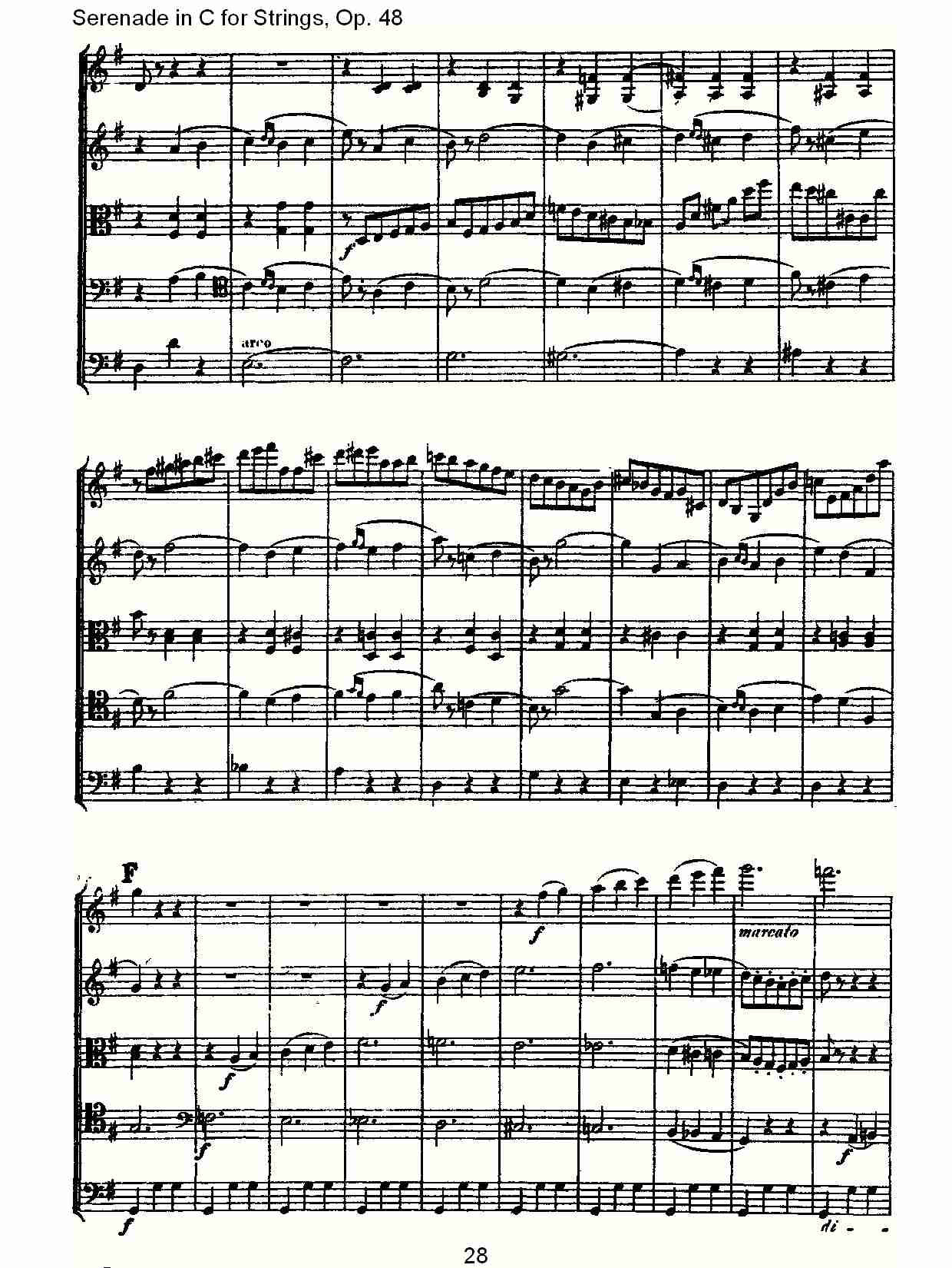 Serenade in C for Strings, Op.48  C调弦乐小夜曲，Op.48（六）总谱（图3）