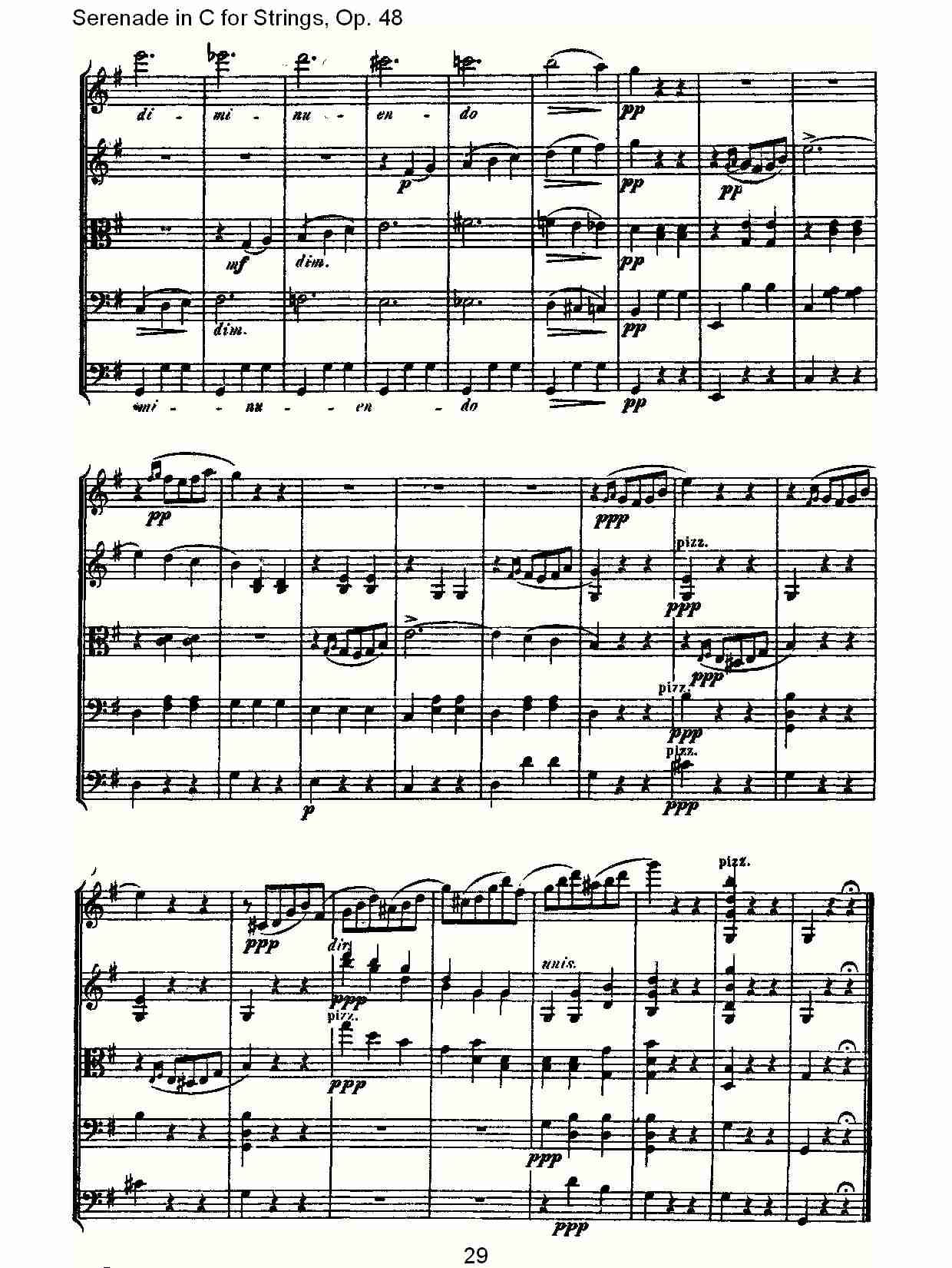Serenade in C for Strings, Op.48  C调弦乐小夜曲，Op.48（六）总谱（图4）