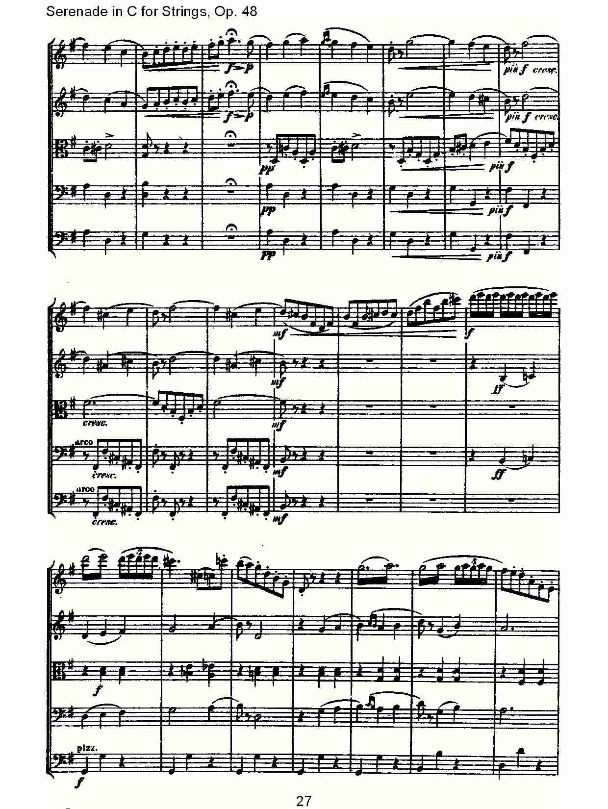 Serenade in C for Strings, Op.48  C调弦乐小夜曲，Op.48（六）总谱（图2）