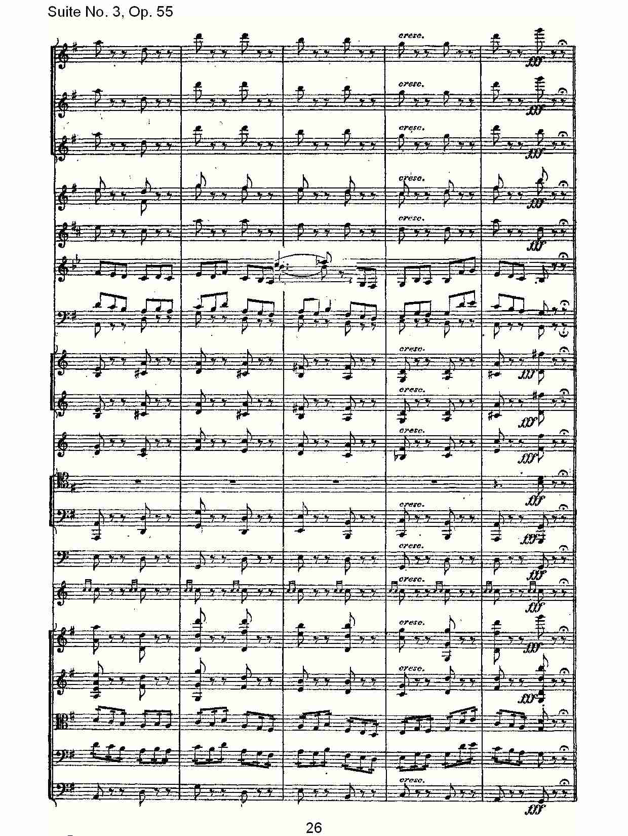 Suite No. 3, Op.55  第三套曲,Op.55第四乐章第一部（六）总谱（图1）