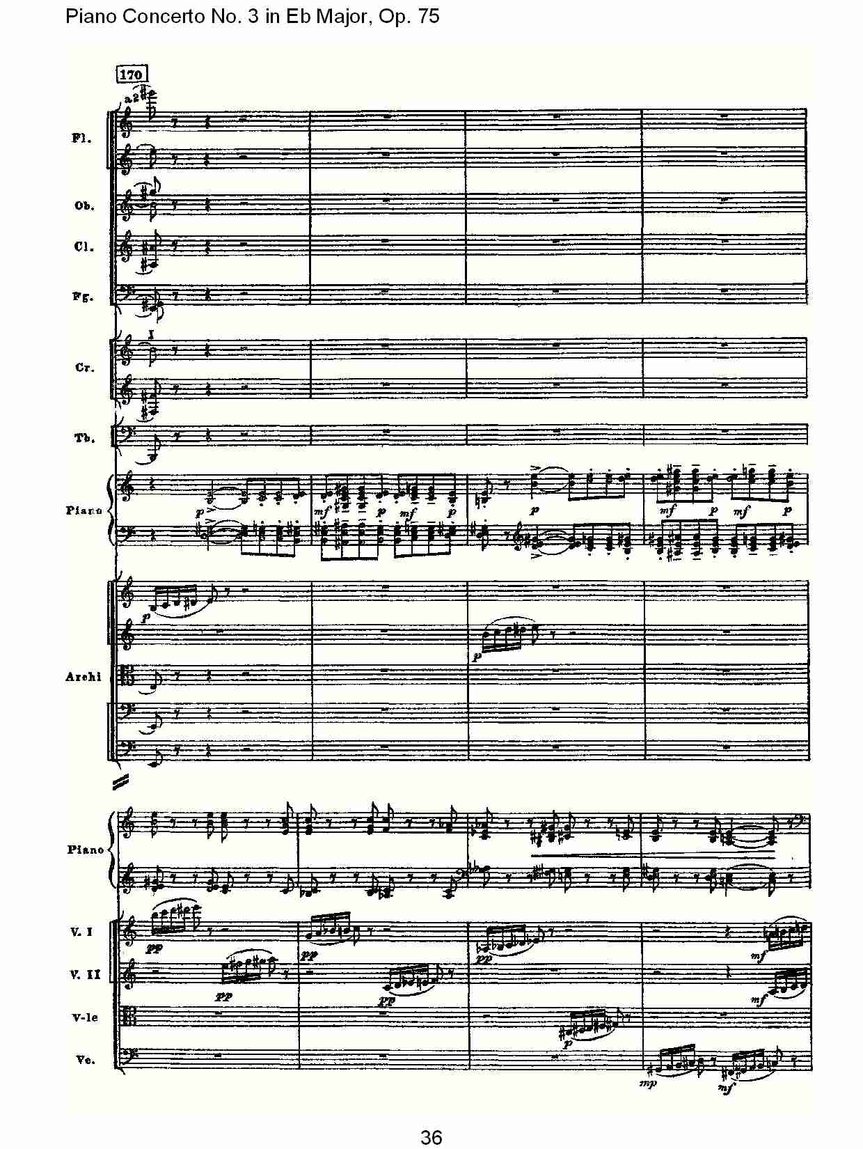 Eb大调第三钢琴协奏曲, Op.75第一部（八）总谱（图1）
