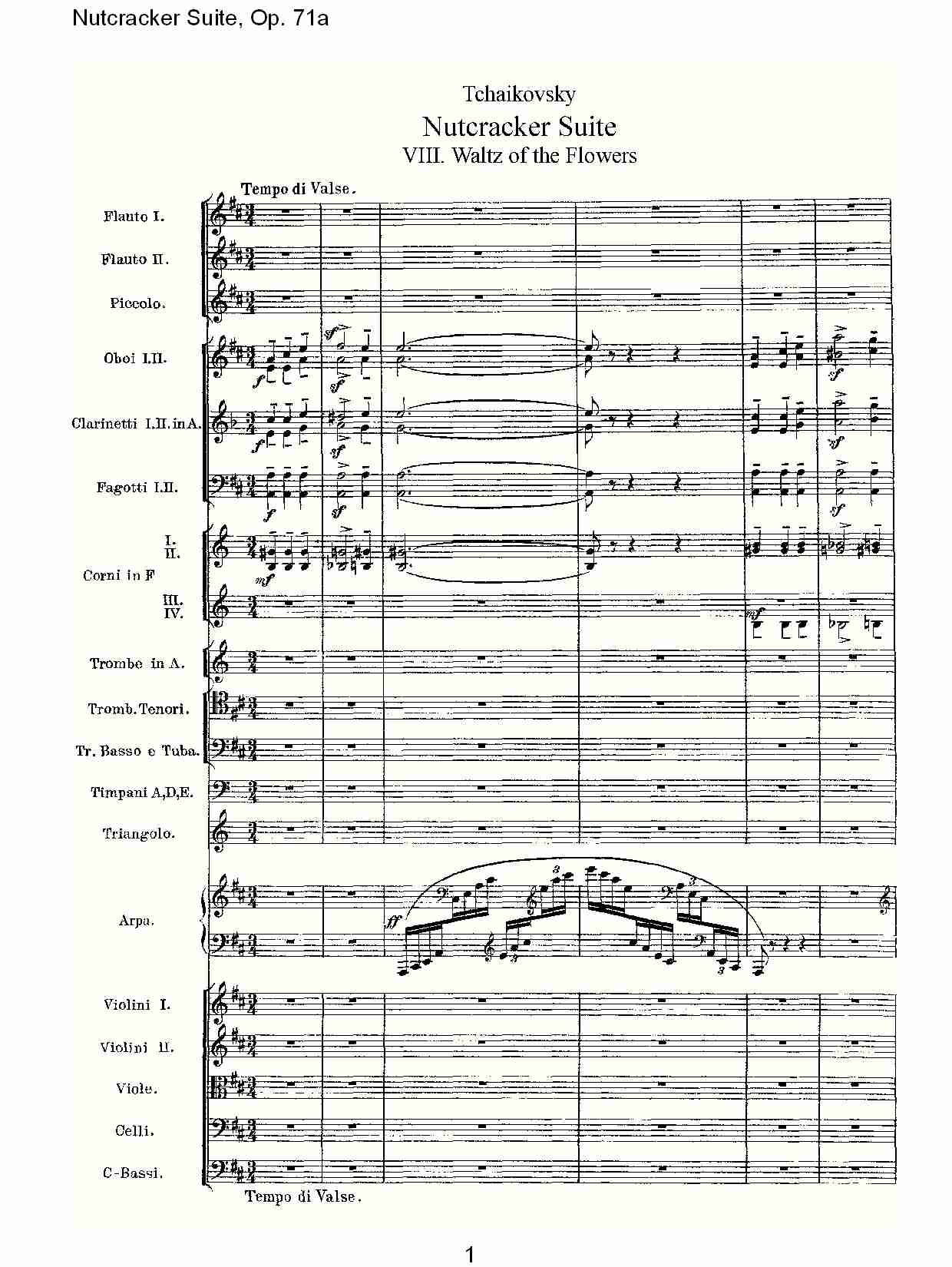 Nutcracker Suite, Op.71a   胡桃铗套曲，Op.71a第八乐章（一）总谱（图1）