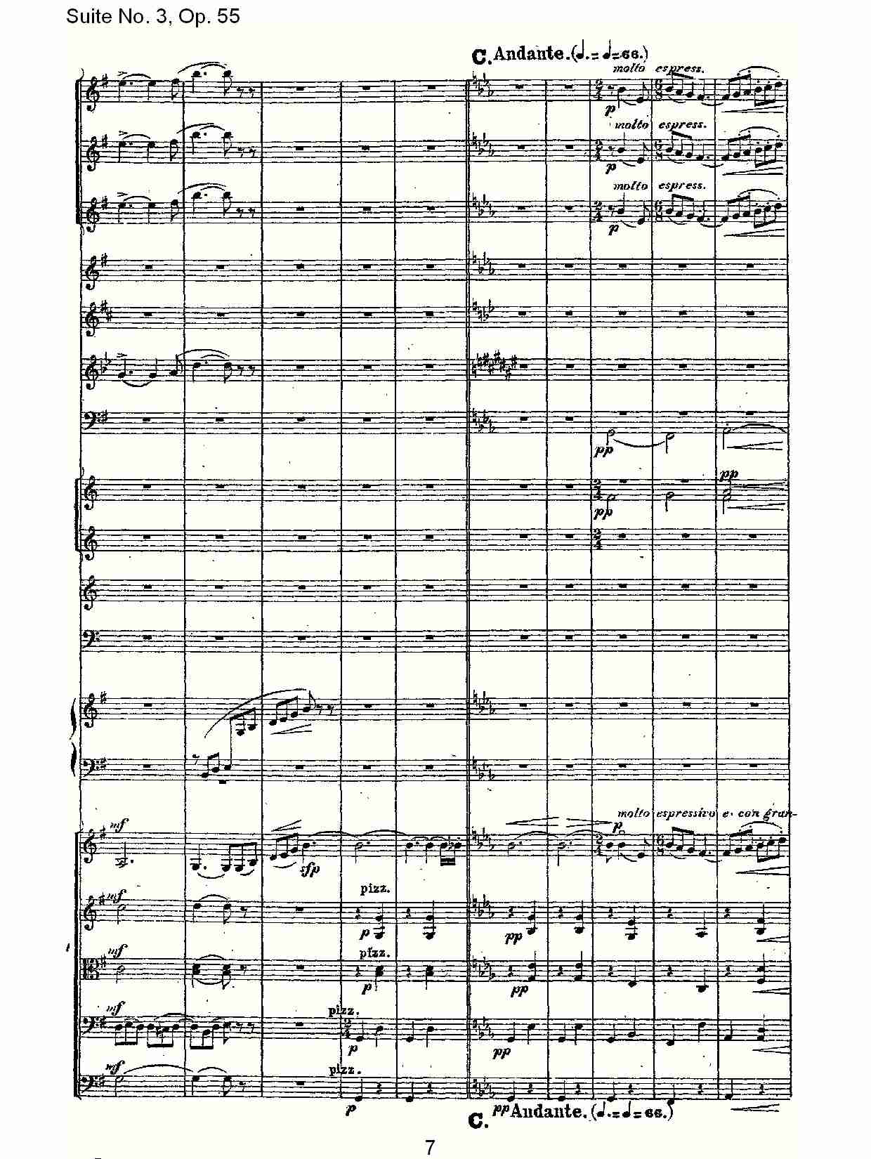 Suite No. 3, Op.55  第三套曲,Op.55第一乐章（二）总谱（图3）