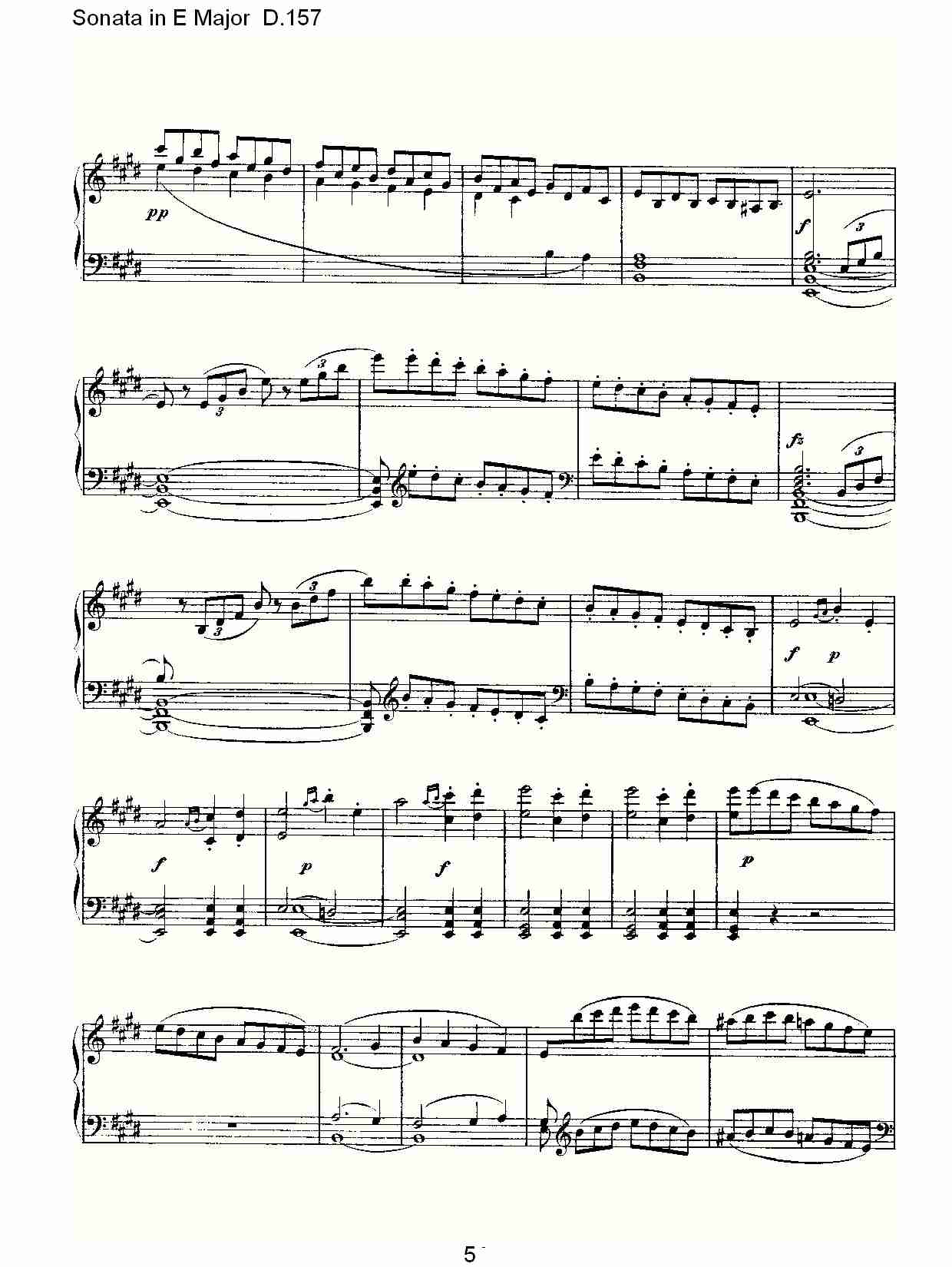 Sonata in E Major D.157  E大调奏鸣曲D.157（一）总谱（图5）