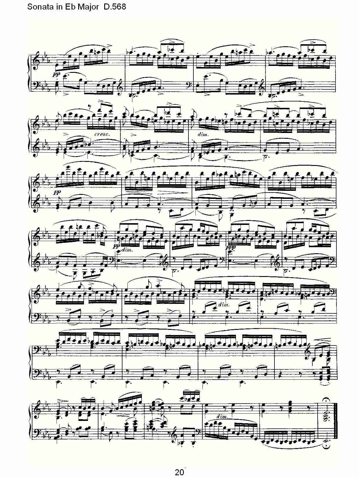Sonata in Eb Major D.568 Eb大调奏鸣曲D.568（四）总谱（图5）