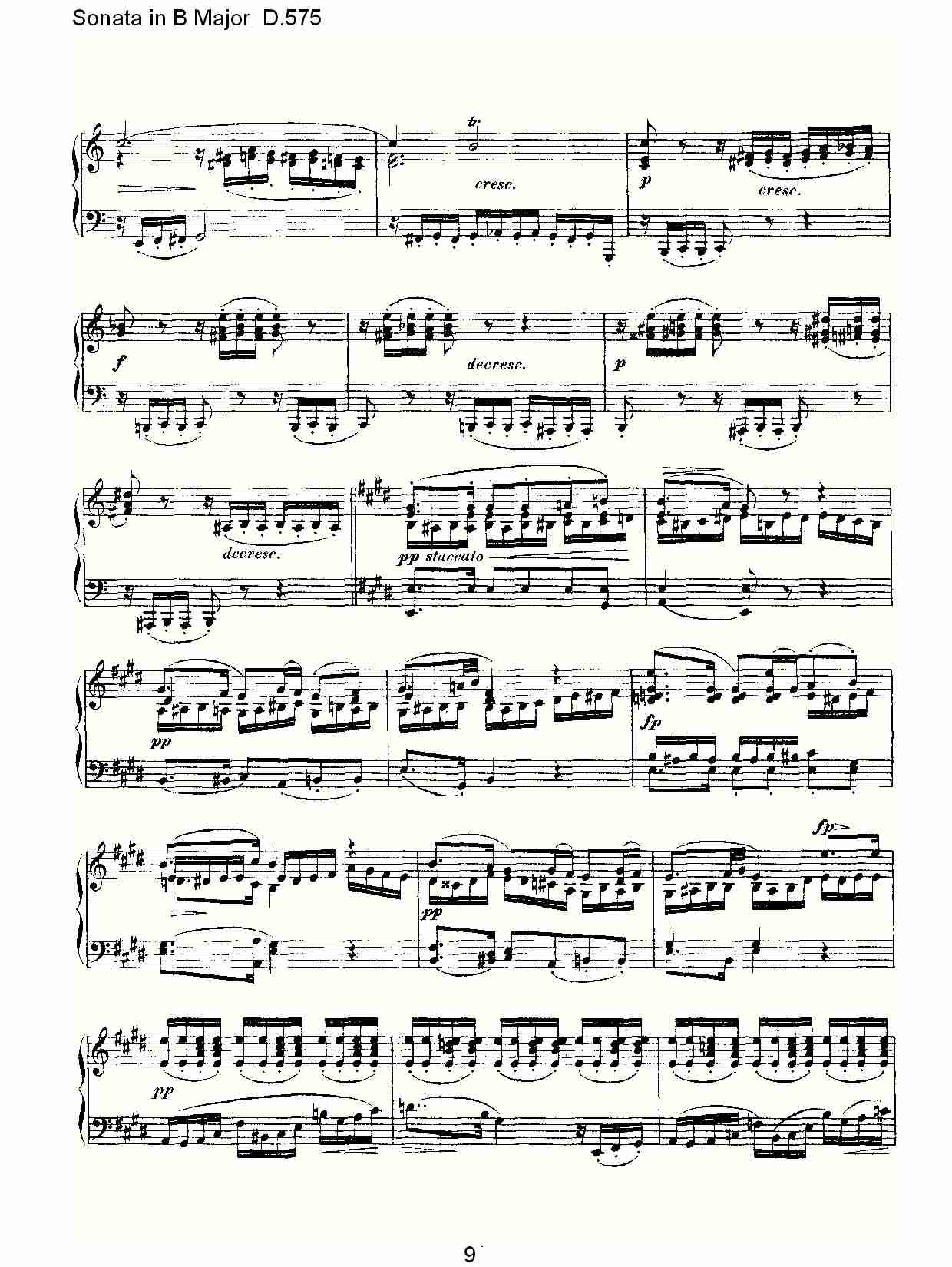 Sonata in B Major D.575 B大调奏鸣曲D.575（二）总谱（图4）