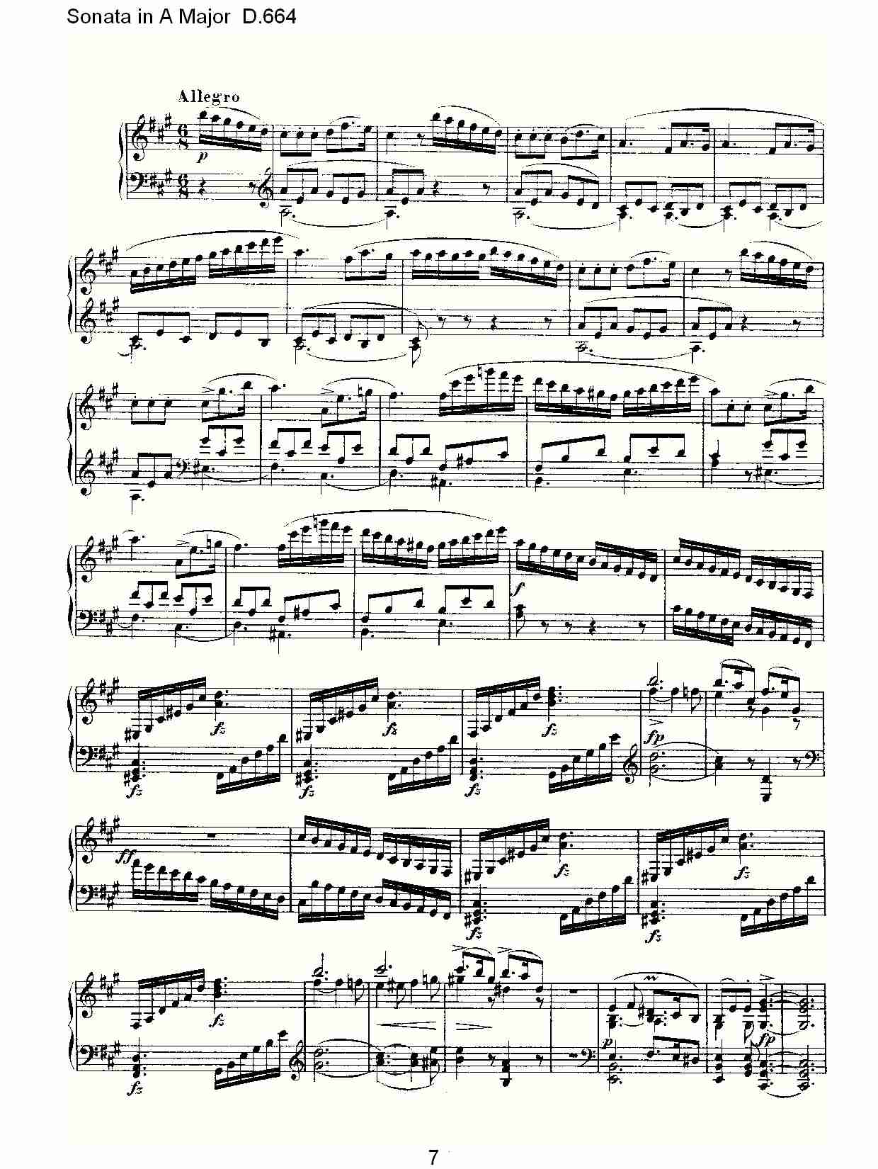 Sonata in A Major D.664  A大调奏鸣曲D.664（二）总谱（图2）