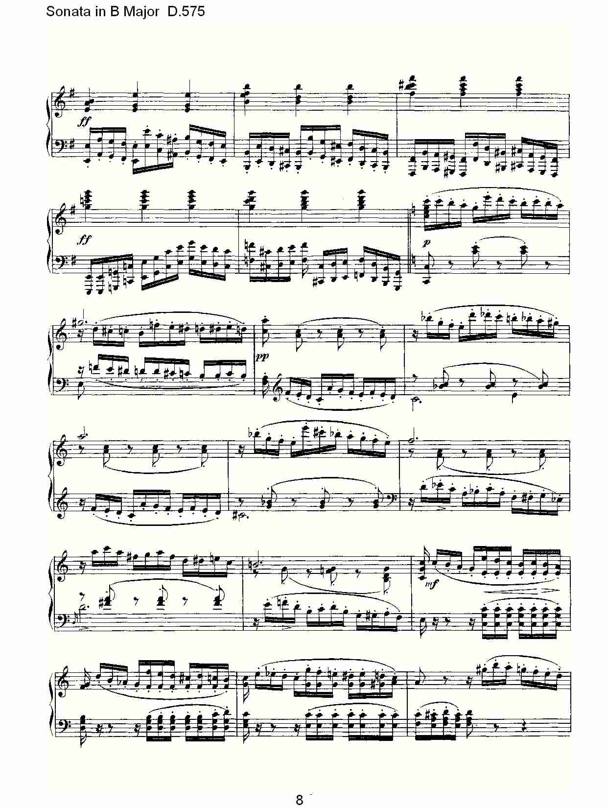 Sonata in B Major D.575 B大调奏鸣曲D.575（二）总谱（图3）
