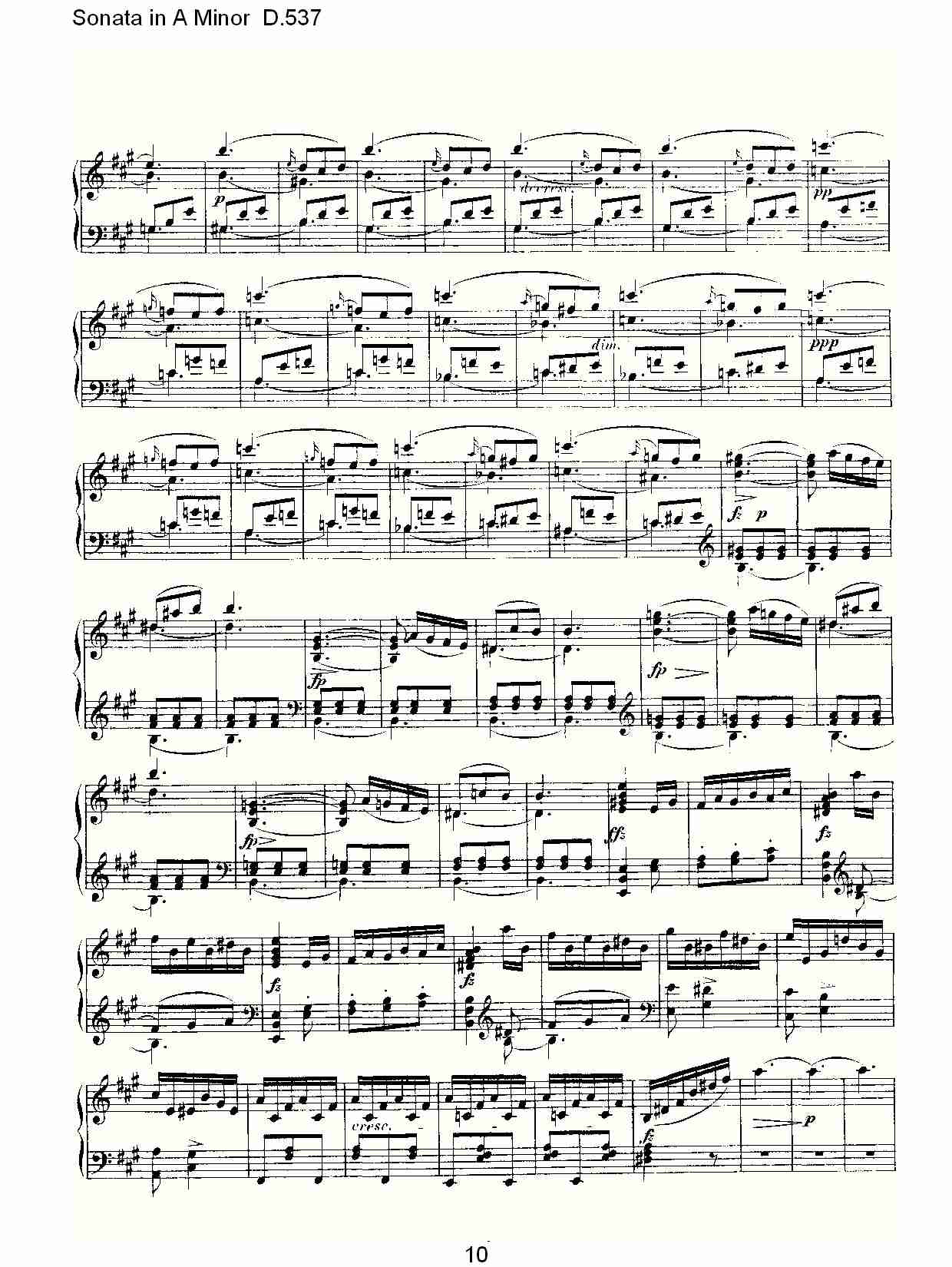Sonata in A Minor D.537 A小调奏鸣曲D.537（二）总谱（图5）