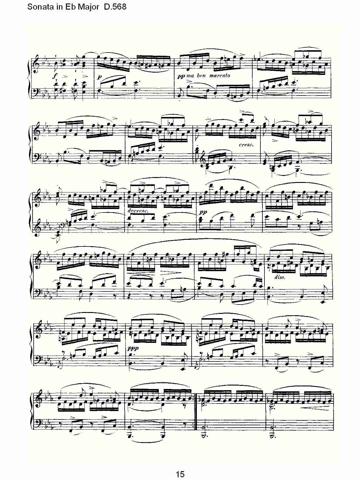 Sonata in Eb Major D.568 Eb大调奏鸣曲D.568（三）总谱（图5）