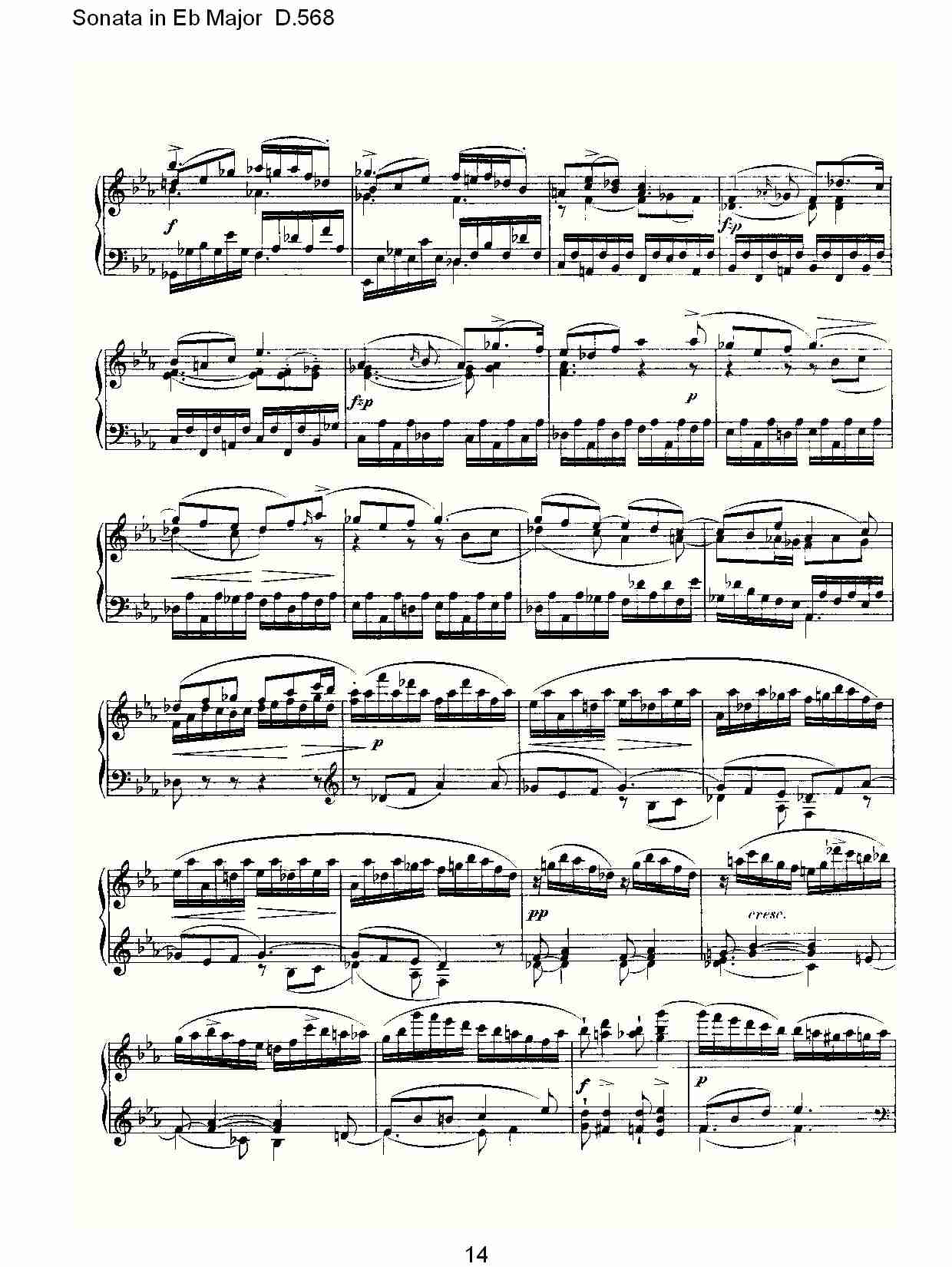 Sonata in Eb Major D.568 Eb大调奏鸣曲D.568（三）总谱（图4）