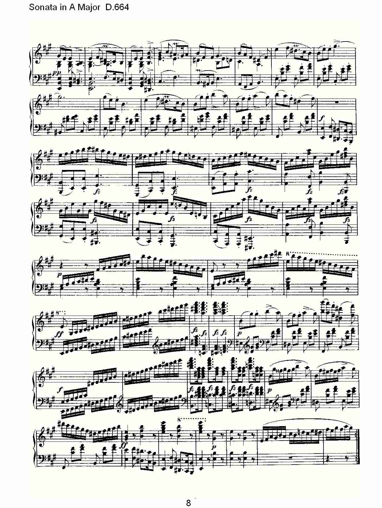 Sonata in A Major D.664  A大调奏鸣曲D.664（二）总谱（图3）
