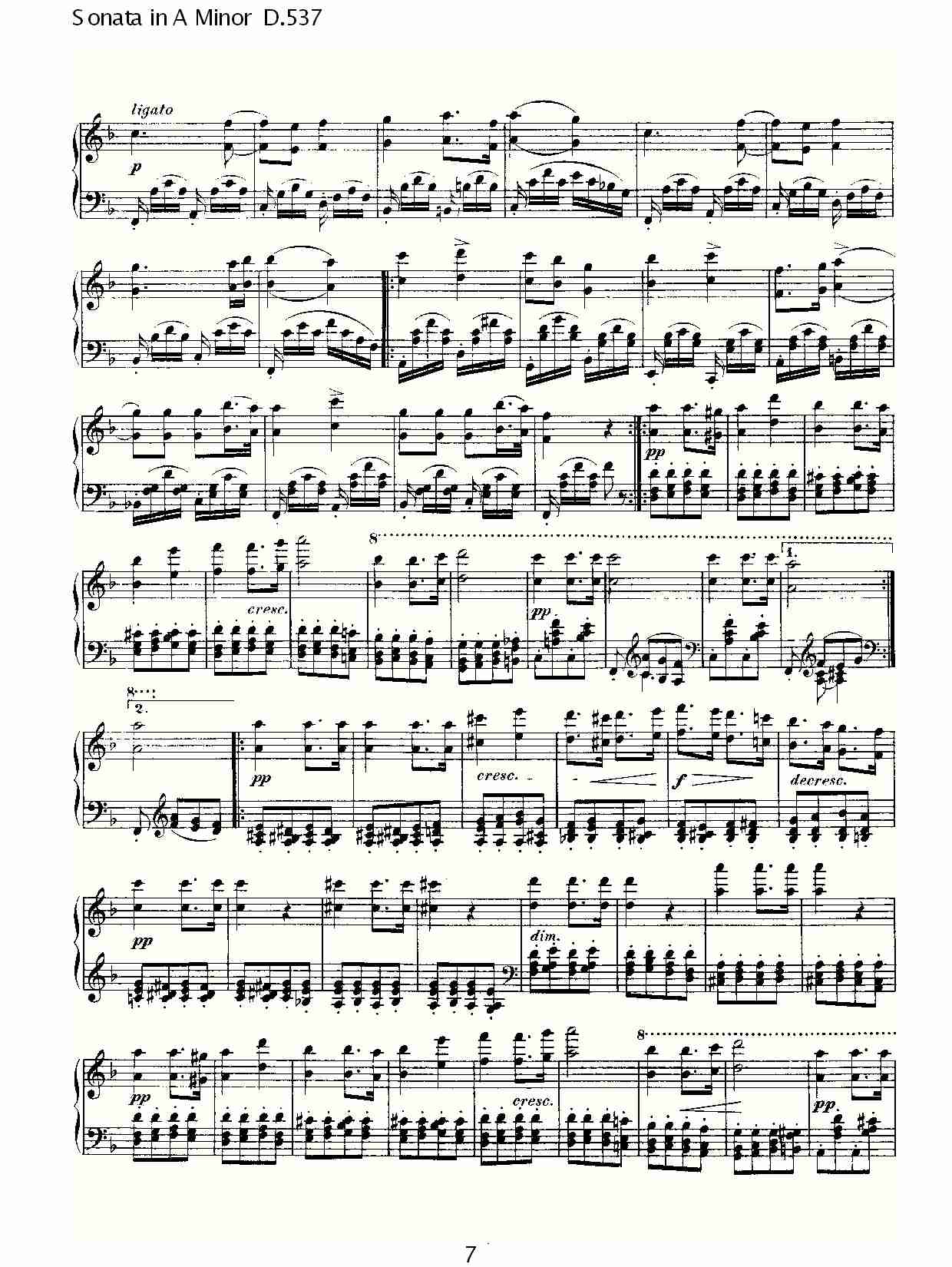 Sonata in A Minor D.537 A小调奏鸣曲D.537（二）总谱（图2）