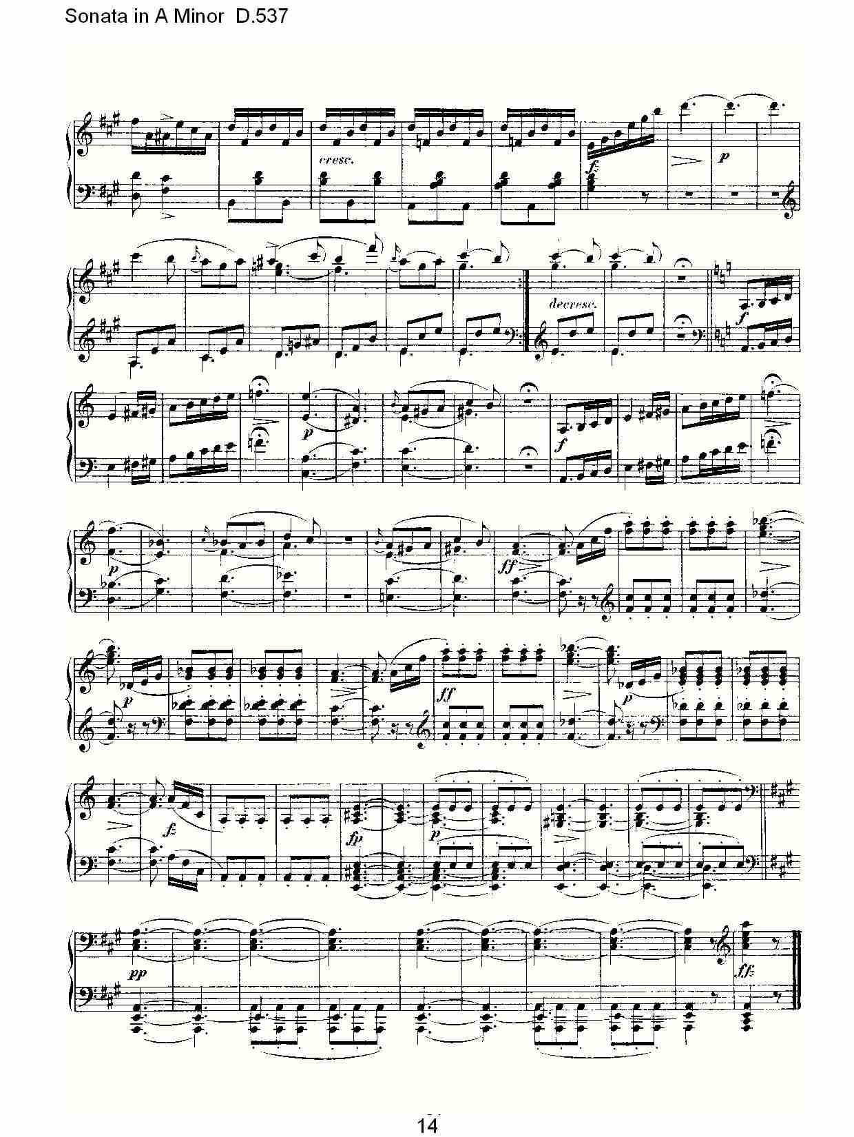 Sonata in A Minor D.537 A小调奏鸣曲D.537（三）总谱（图4）