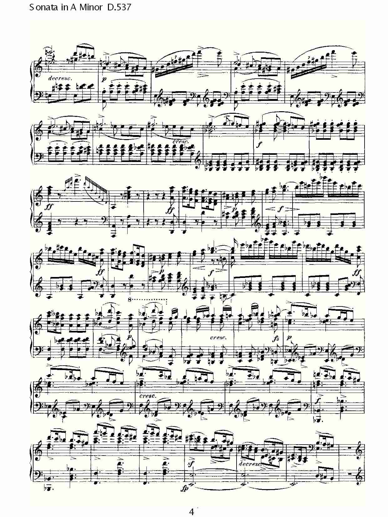 Sonata in A Minor D.537 A小调奏鸣曲D.537（一）总谱（图5）