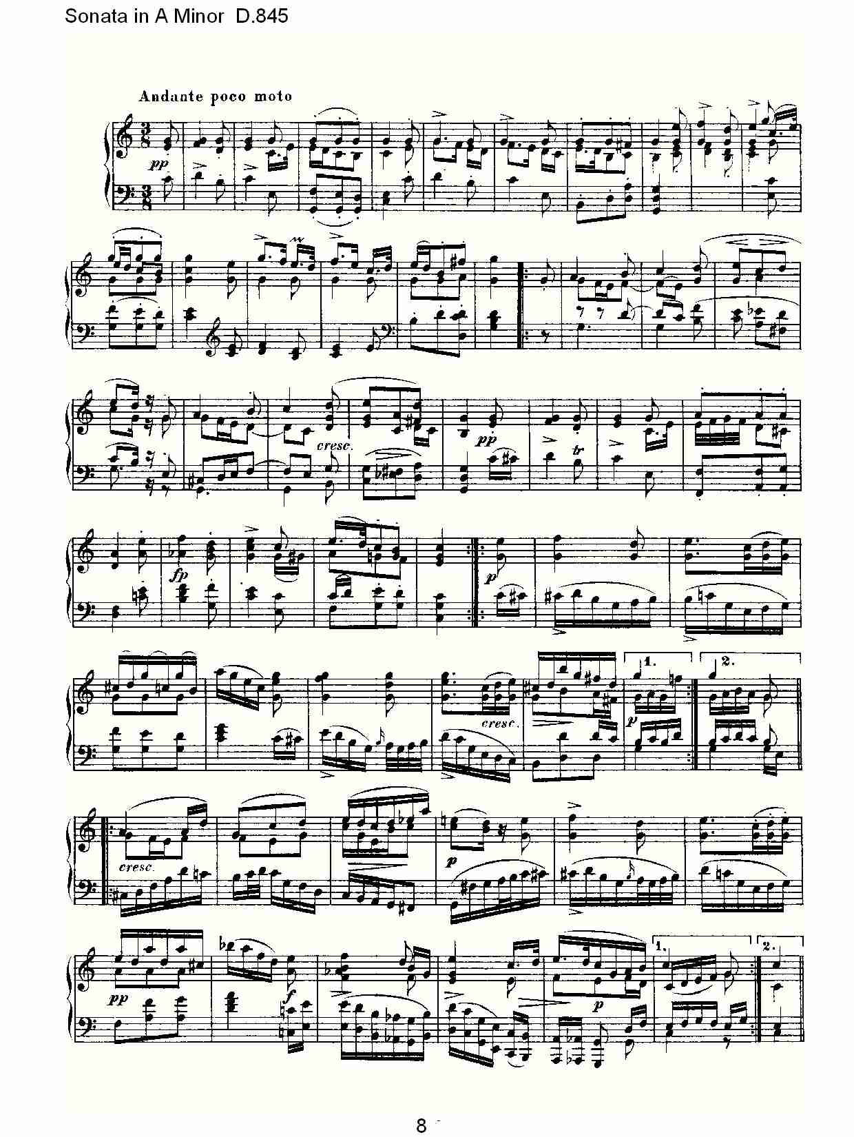 Sonata in A Minor D.845 A小调奏鸣曲D.845（二）总谱（图3）