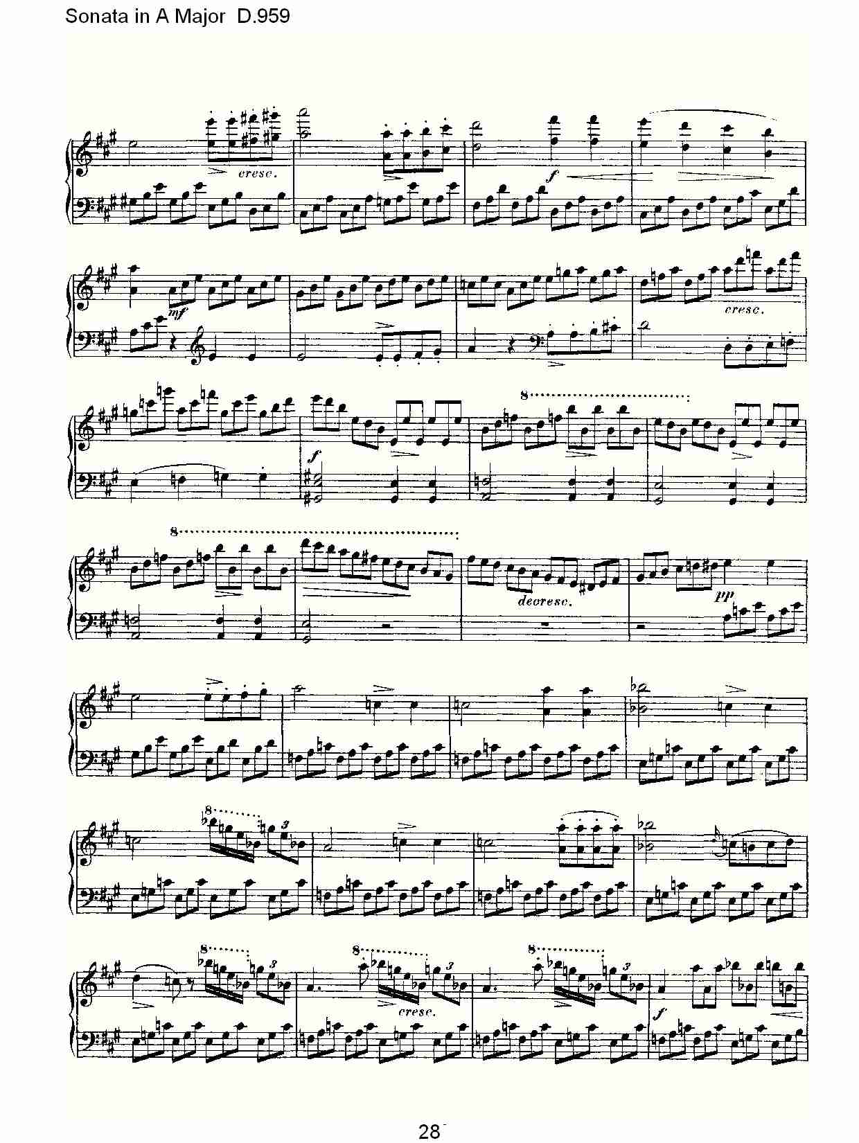 Sonata in A Major D.959  A大调奏鸣曲D.959（六）总谱（图3）