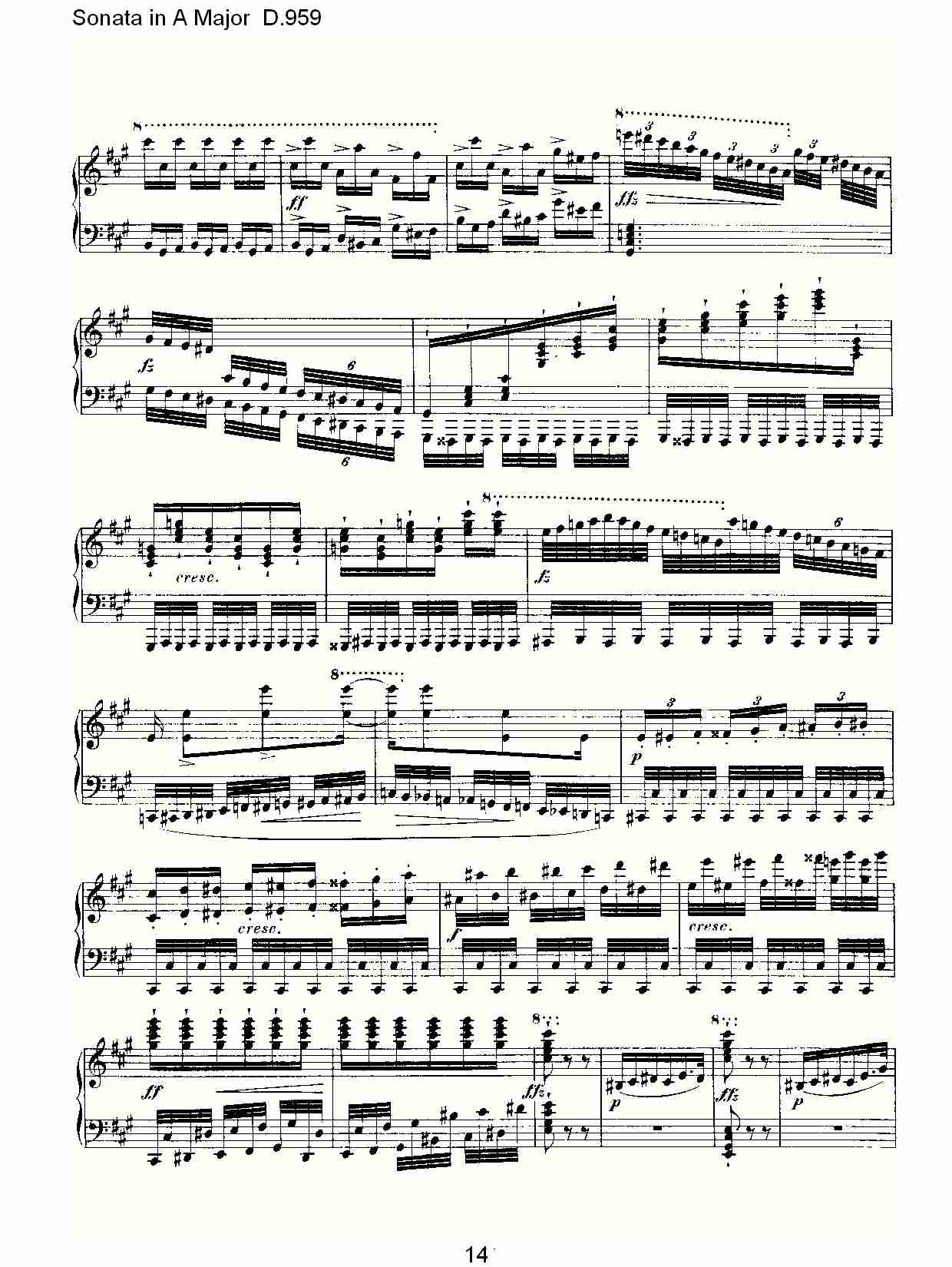 Sonata in A Major D.959  A大调奏鸣曲D.959（三）总谱（图4）