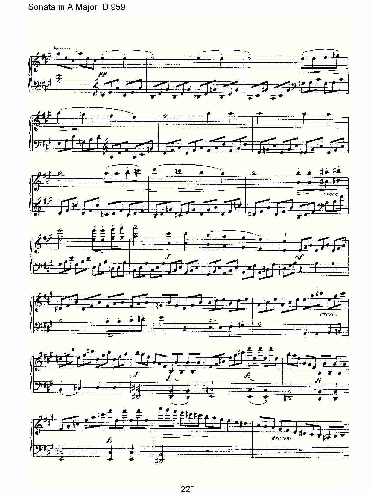 Sonata in A Major D.959  A大调奏鸣曲D.959（五）总谱（图2）