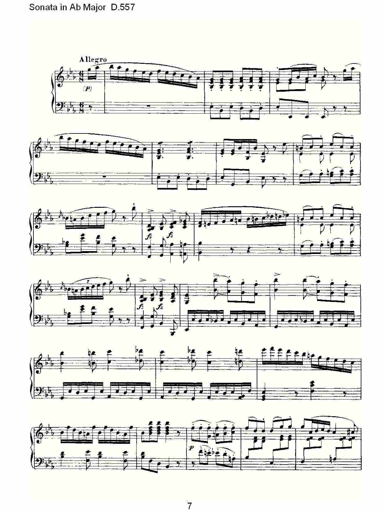 Sonata in Ab Major D.557 Ab大调奏鸣曲D.557（二）总谱（图2）