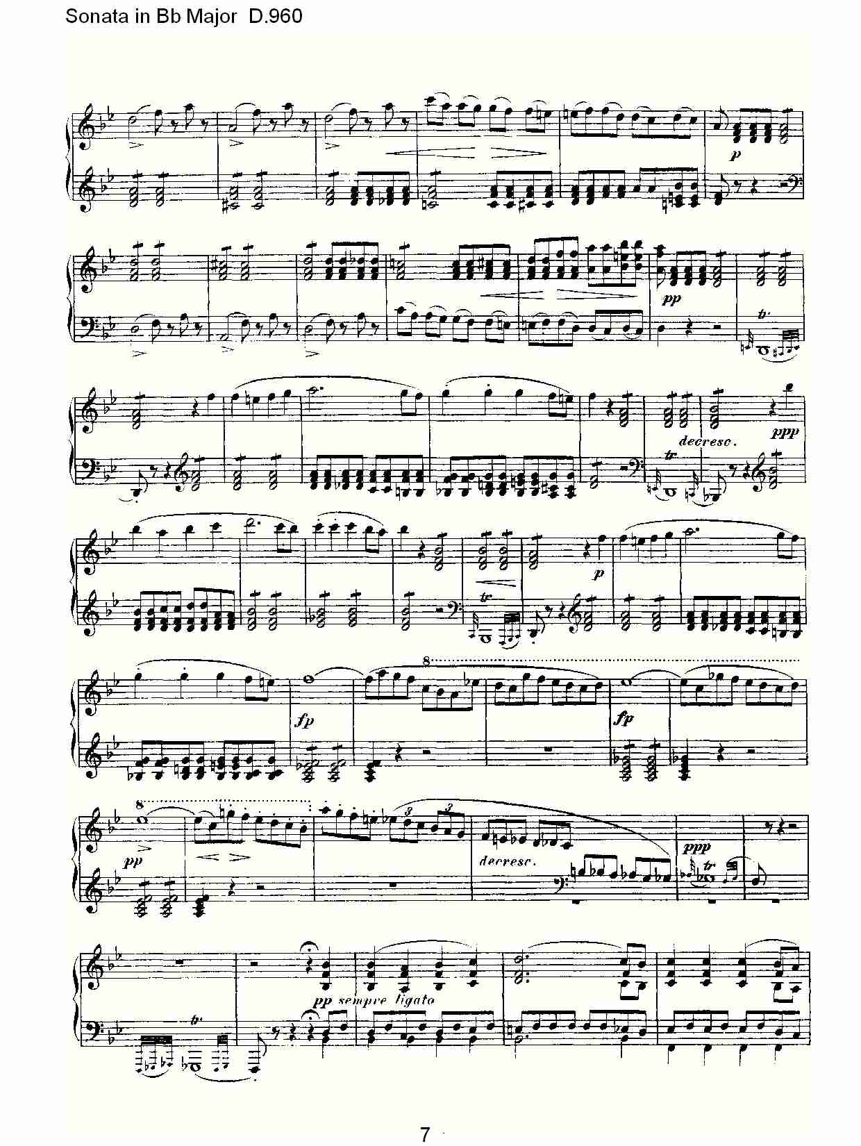 Sonata in Bb Major D.960  Bb大调奏鸣曲D.960（二）总谱（图2）