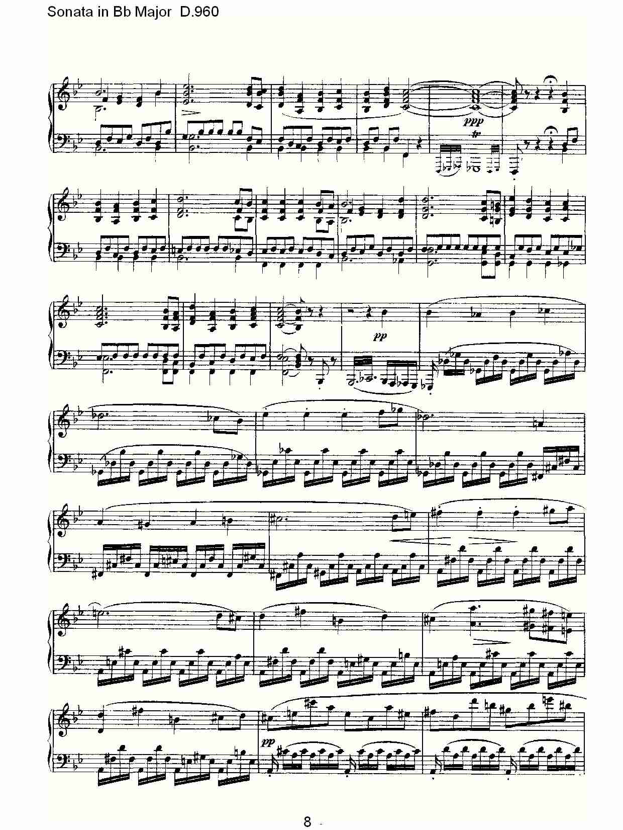 Sonata in Bb Major D.960  Bb大调奏鸣曲D.960（二）总谱（图3）