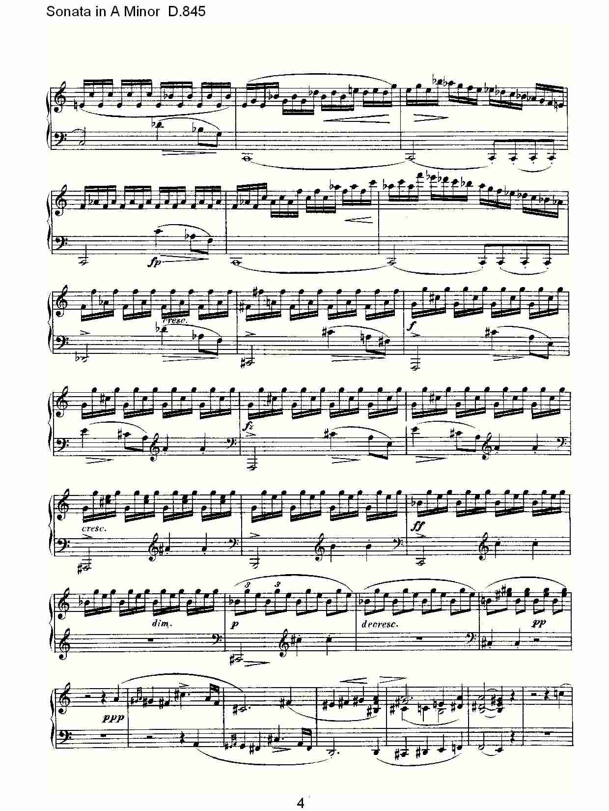 Sonata in A Minor D.845 A小调奏鸣曲D.845（一）总谱（图4）