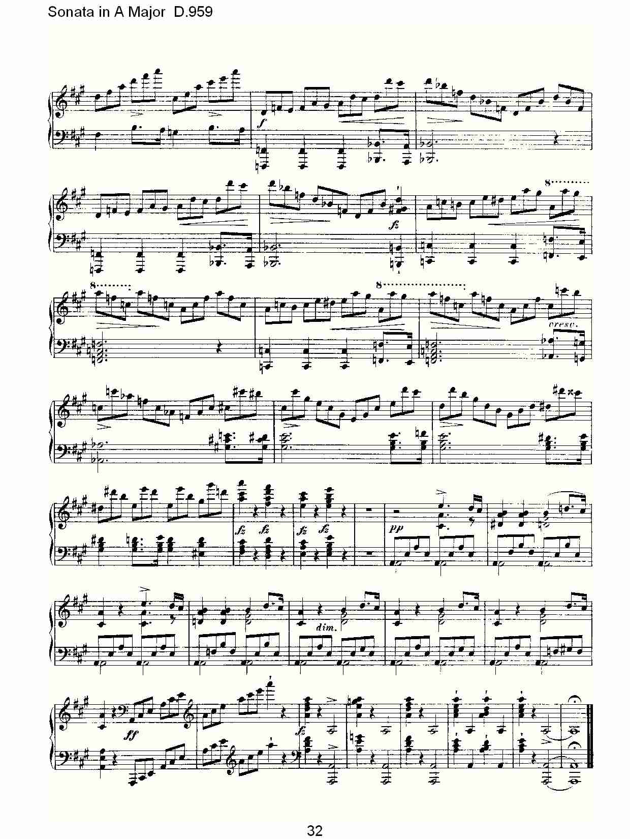 Sonata in A Major D.959  A大调奏鸣曲D.959（七）总谱（图2）