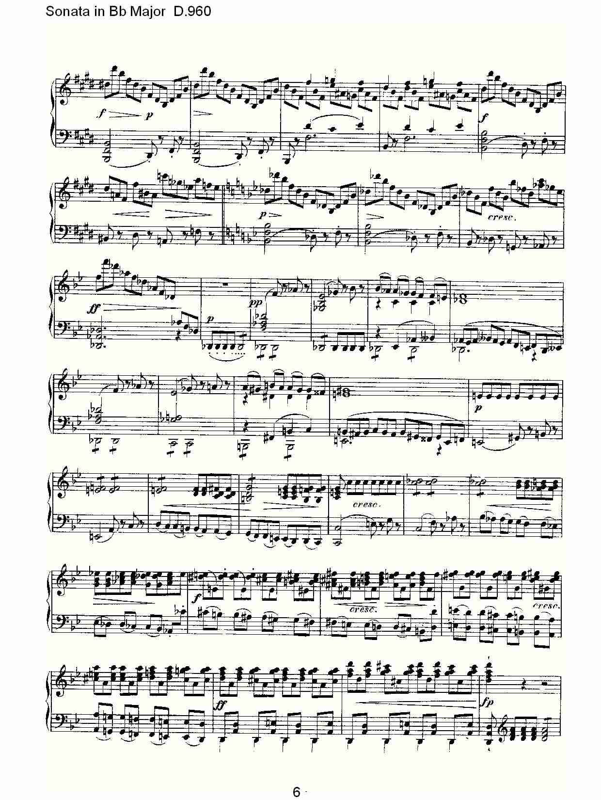 Sonata in Bb Major D.960  Bb大调奏鸣曲D.960（二）总谱（图1）
