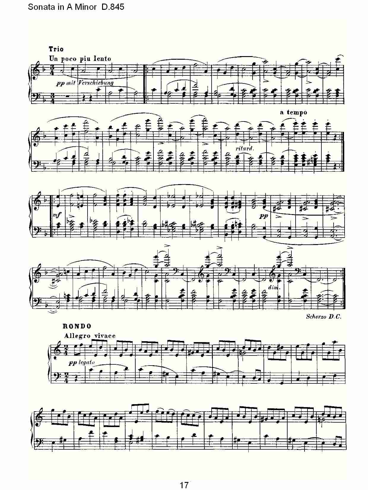 Sonata in A Minor D.845 A小调奏鸣曲D.845（四）总谱（图2）