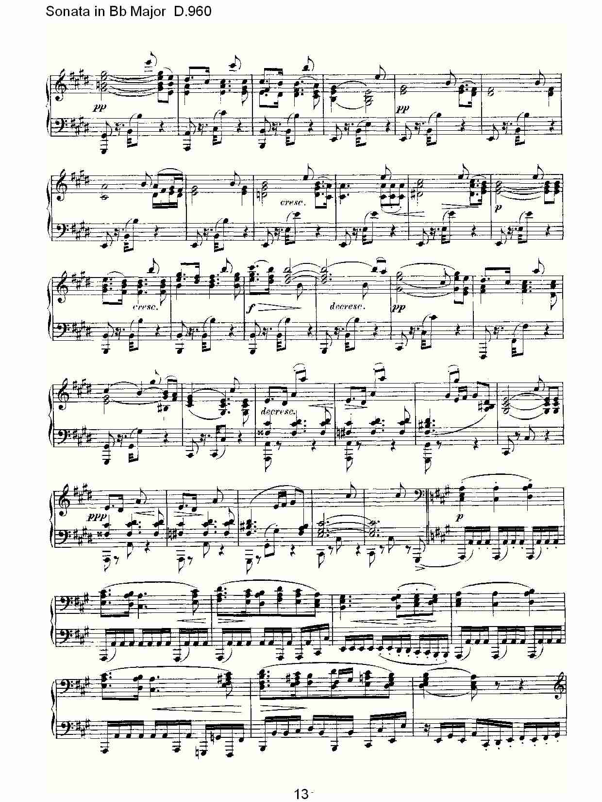 Sonata in Bb Major D.960  Bb大调奏鸣曲D.960（三）总谱（图3）