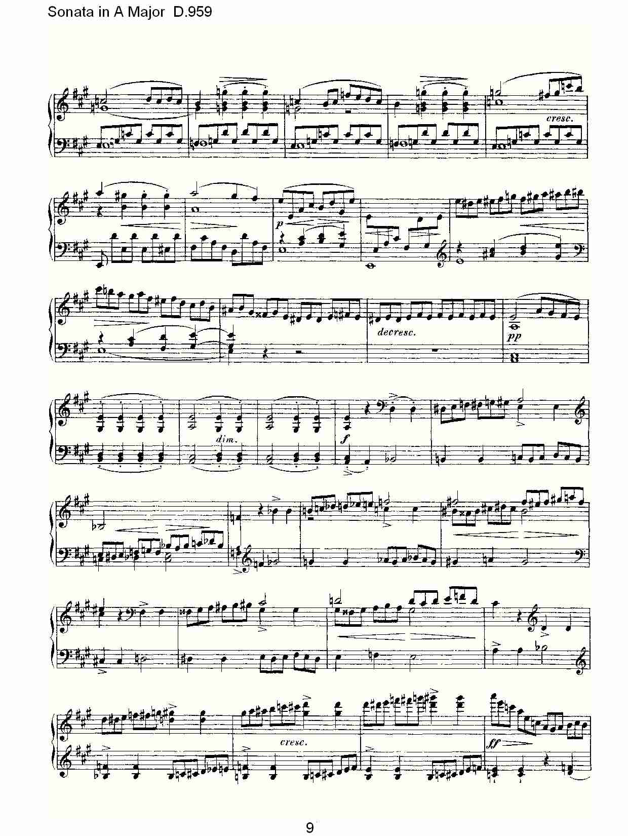 Sonata in A Major D.959  A大调奏鸣曲D.959（二）总谱（图4）