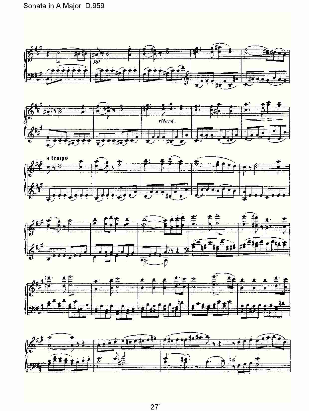 Sonata in A Major D.959  A大调奏鸣曲D.959（六）总谱（图2）