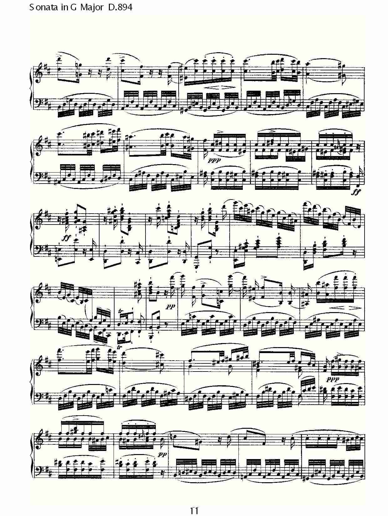 Sonata in G Major D.894 G大调奏鸣曲D.894（三）总谱（图1）